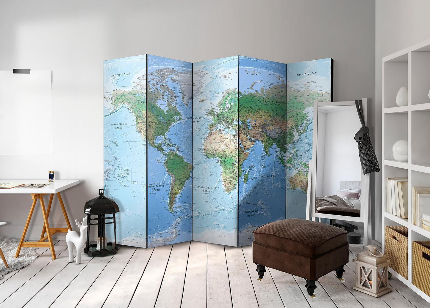 Paravent - World Map Artgeist