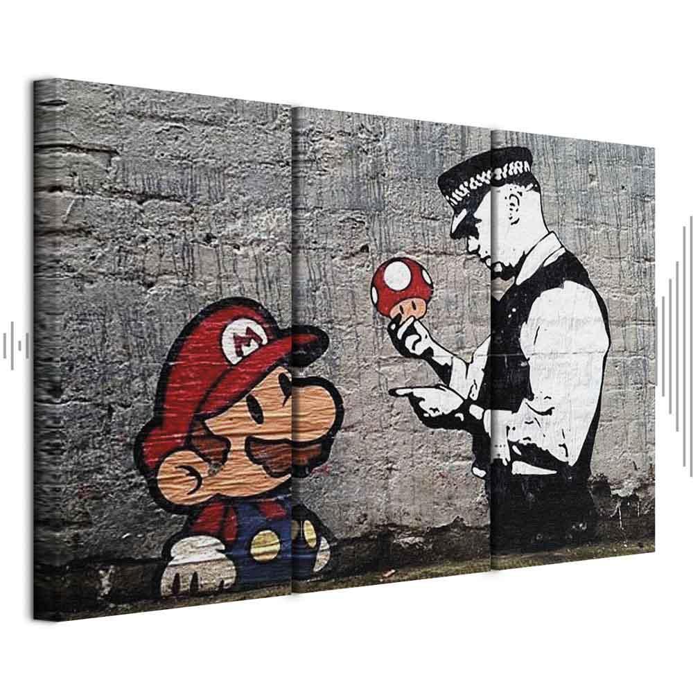 Leinwandbild - Super Mario Mushroom Cop by Banksy