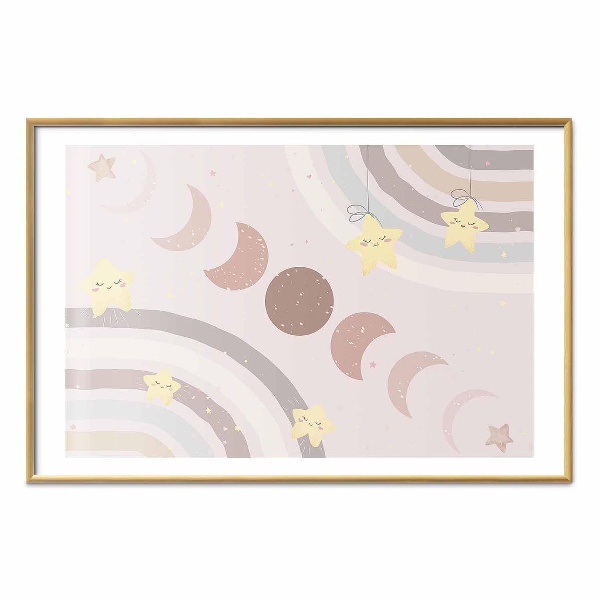 Poster - Phases of the Moon with a Rainbow