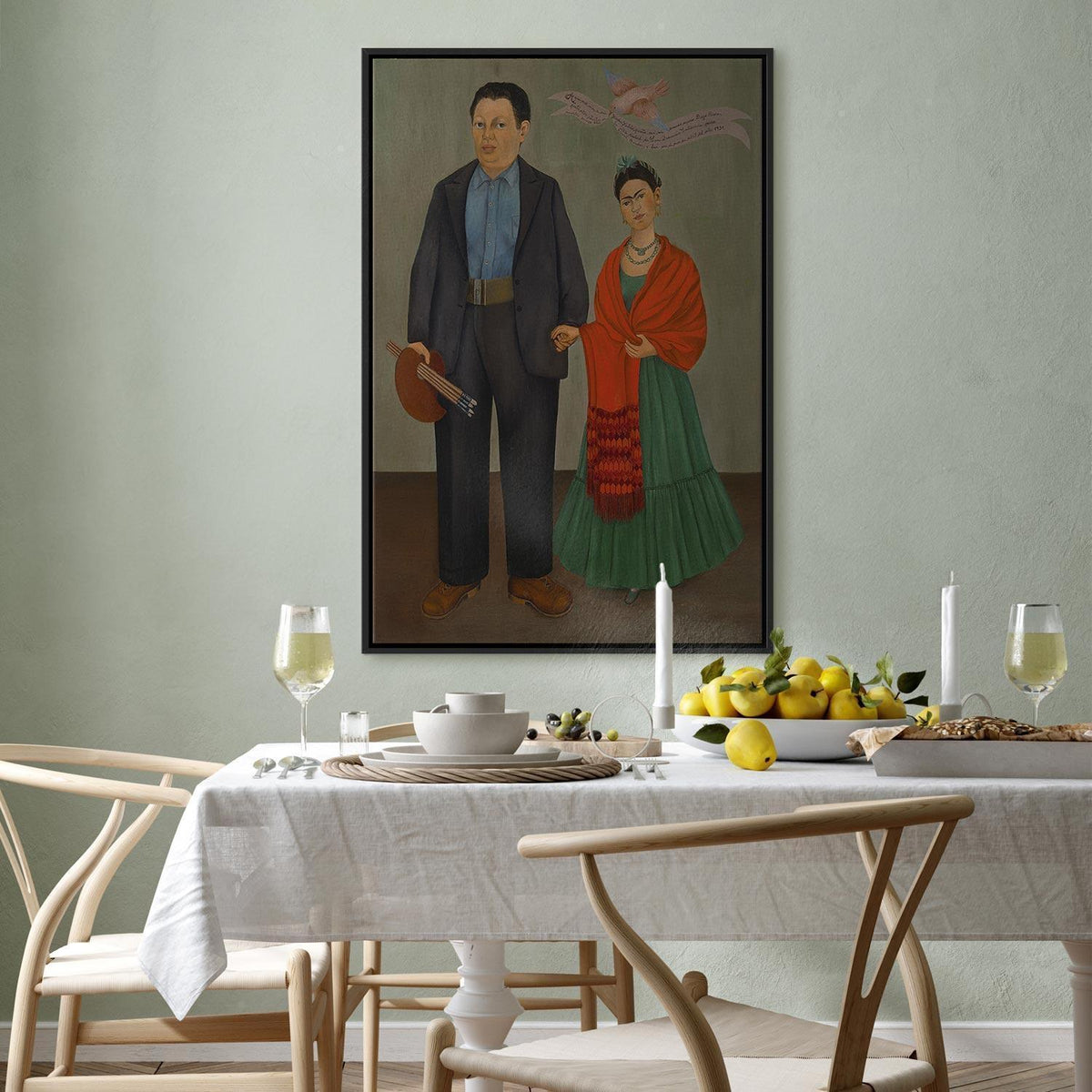 Leinwandbild - Frida Kahlo – Frida and Diego Rivera