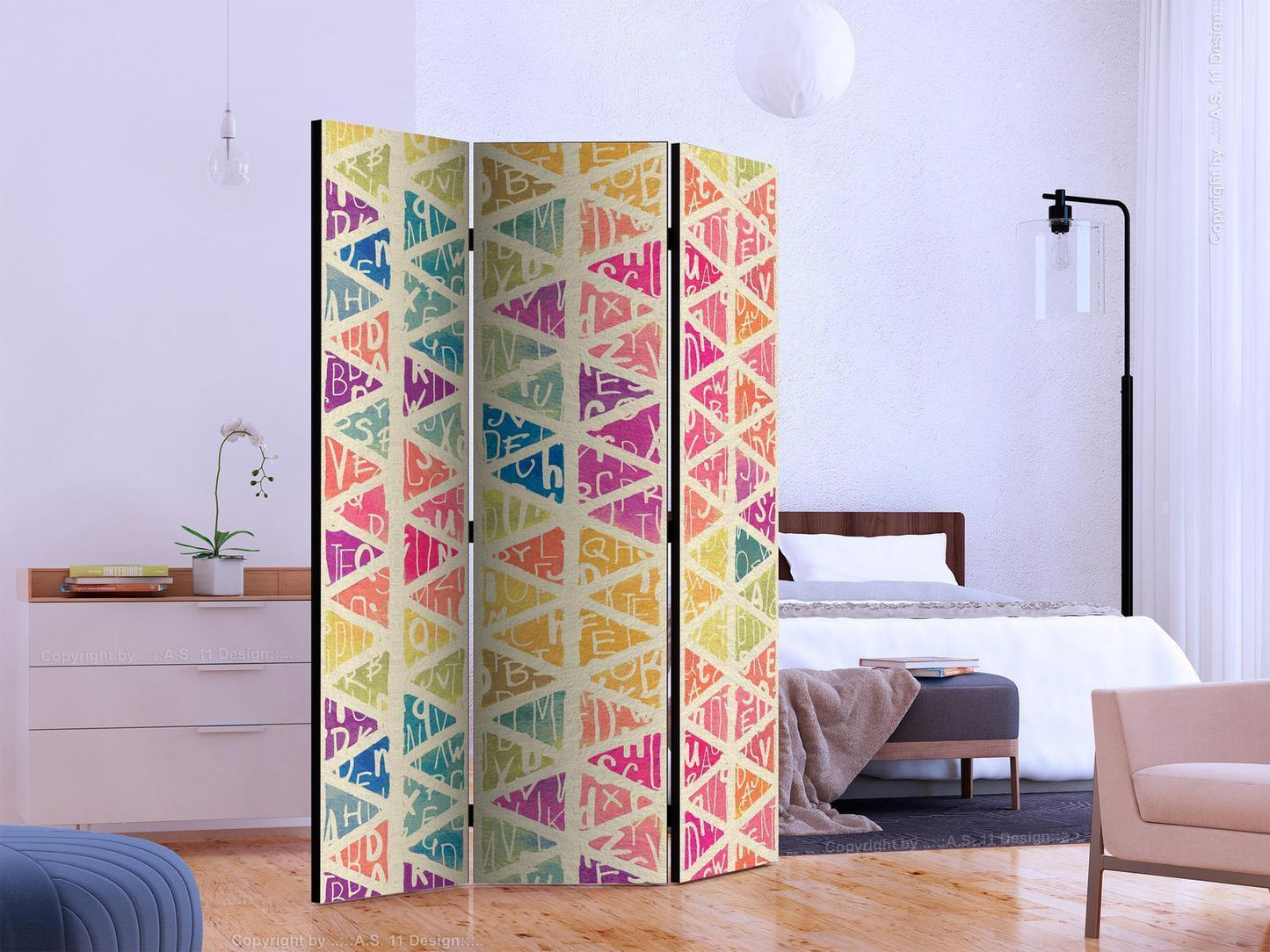 Paravent - Letters nad Triangles Artgeist