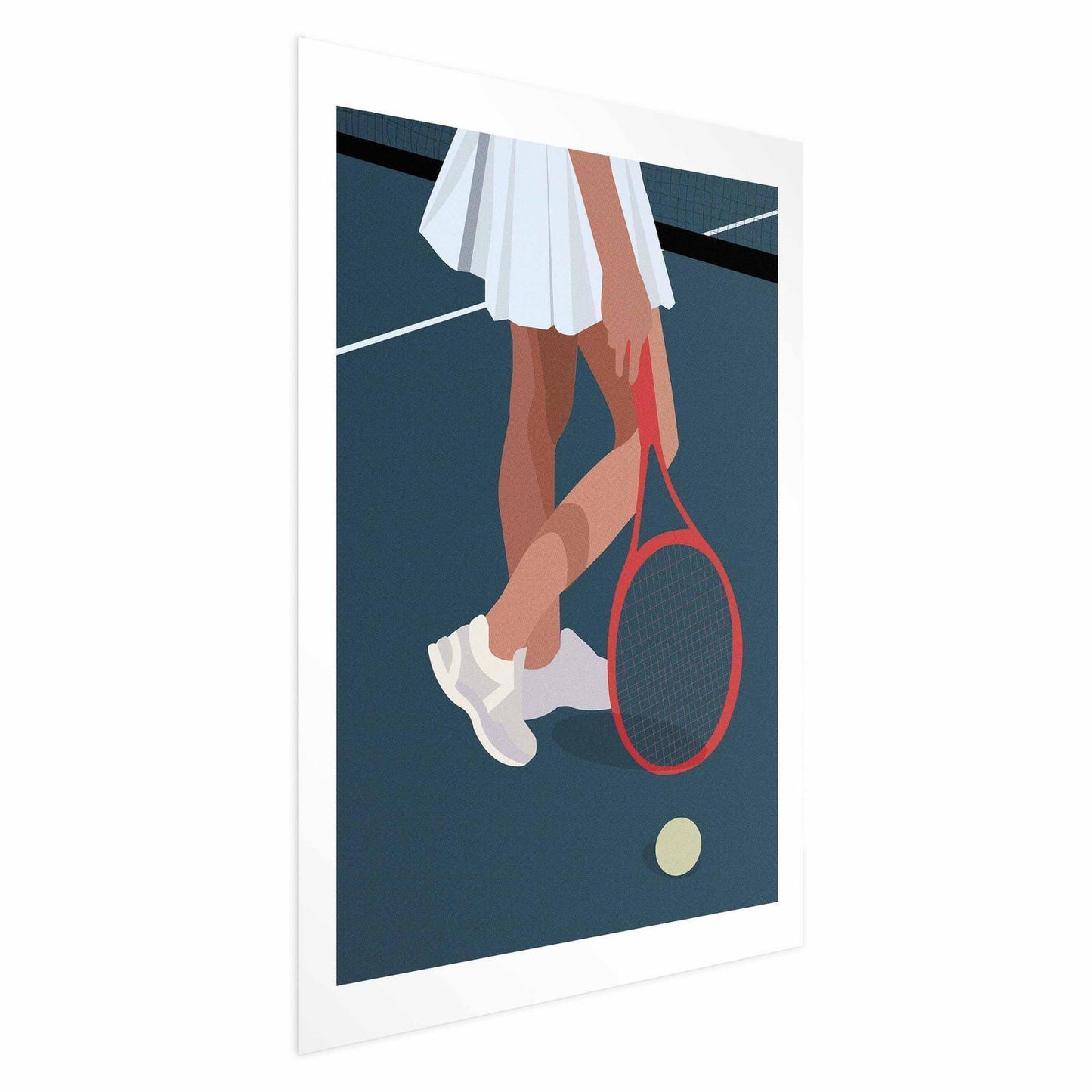 Poster „Tennisspieler mit rotem Schläger“ – Dynamische Illustration fürs Sportzimmer