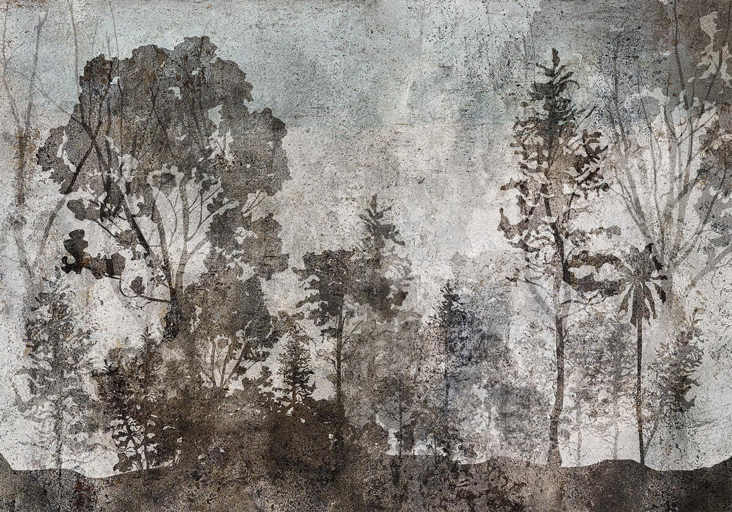 Fototapete Symbiose mit der Natur - Harmonische Waldlandschaft mit natürlichen Grüntönen