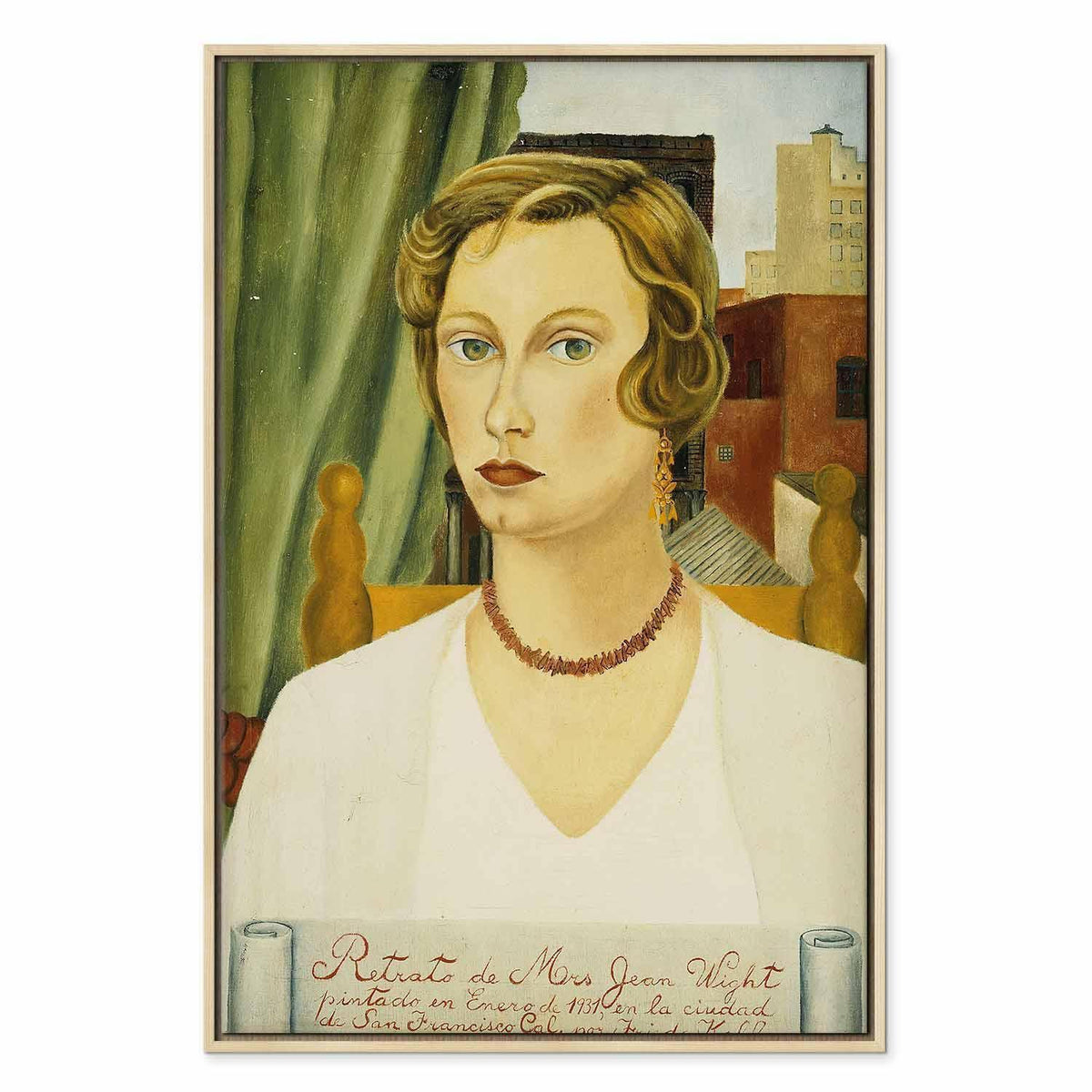 Leinwandbild - Frida Kahlo – Portrait of Mrs Jean Wight