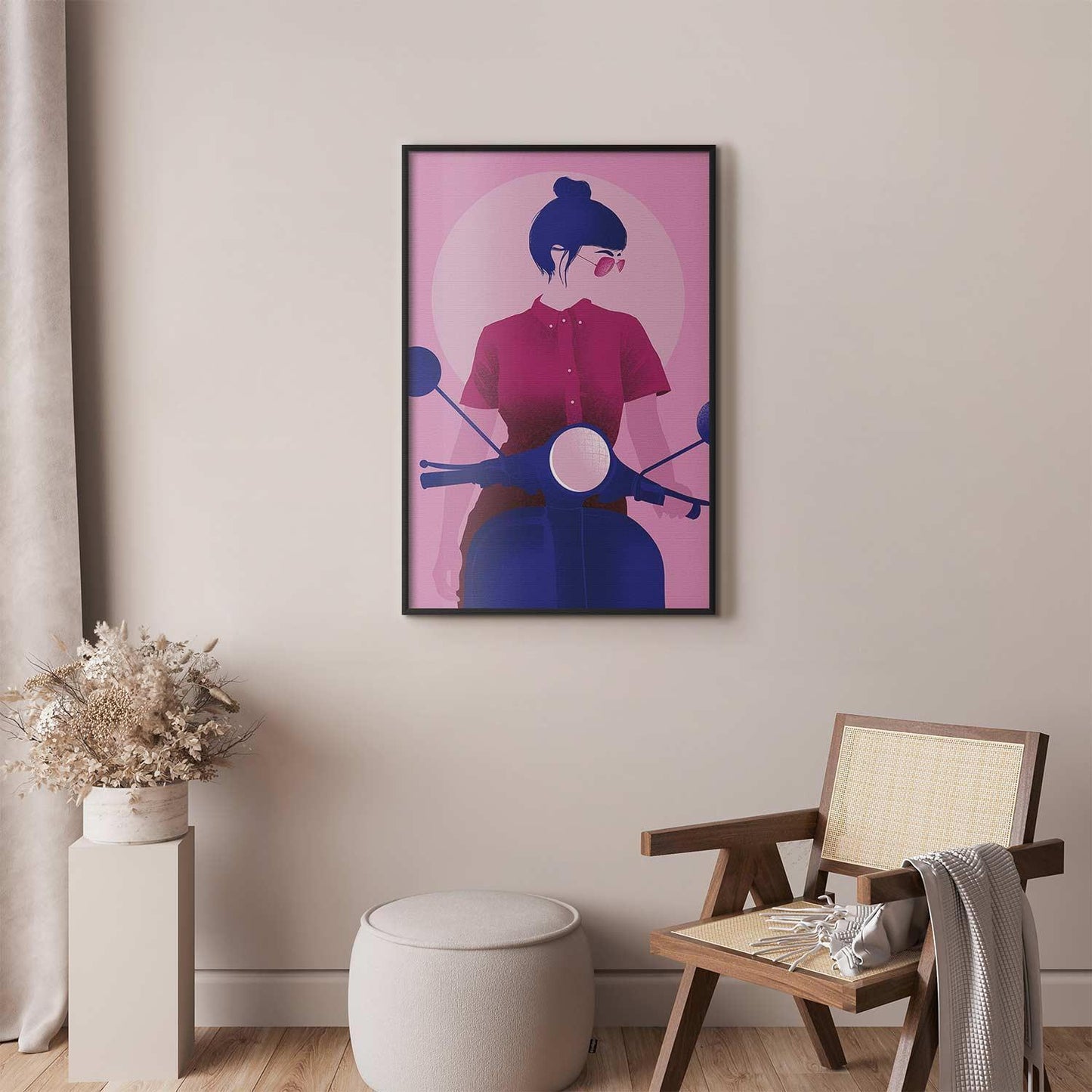 Poster - Woman on a Scooter Artgeist