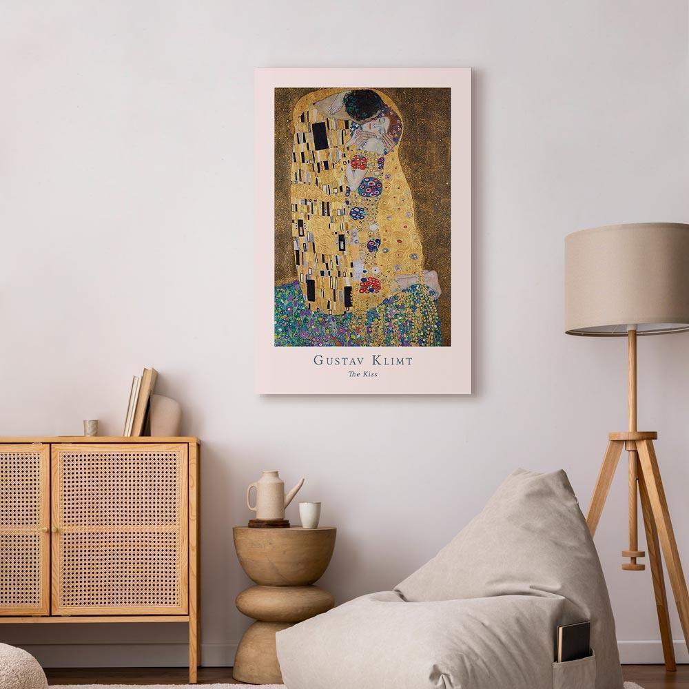 Leinwandbild - Gustav Klimt - The Kiss (1 Part) Vertical
