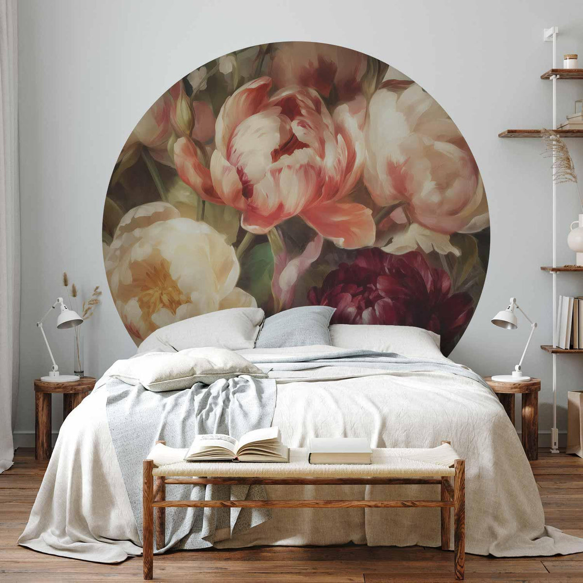 Runde Fototapete - Charismatic peonies