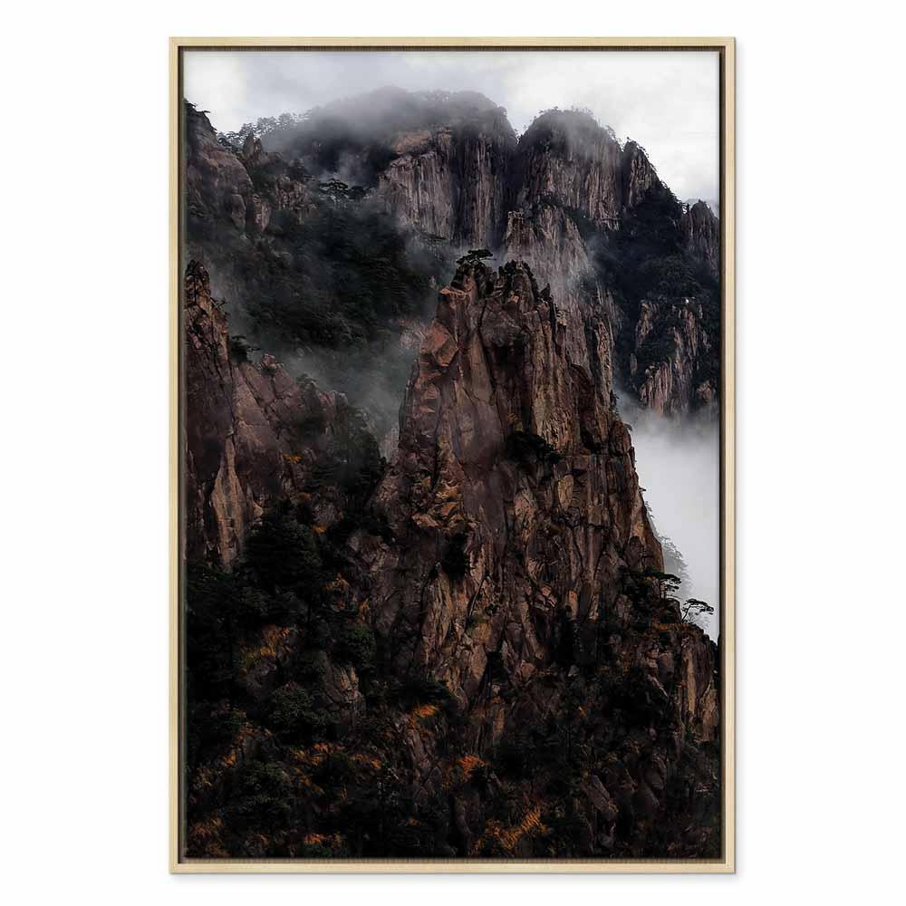 Leinwandbild - Heart of Mountain Landscape (1-part) - Clouds Amid Rocks