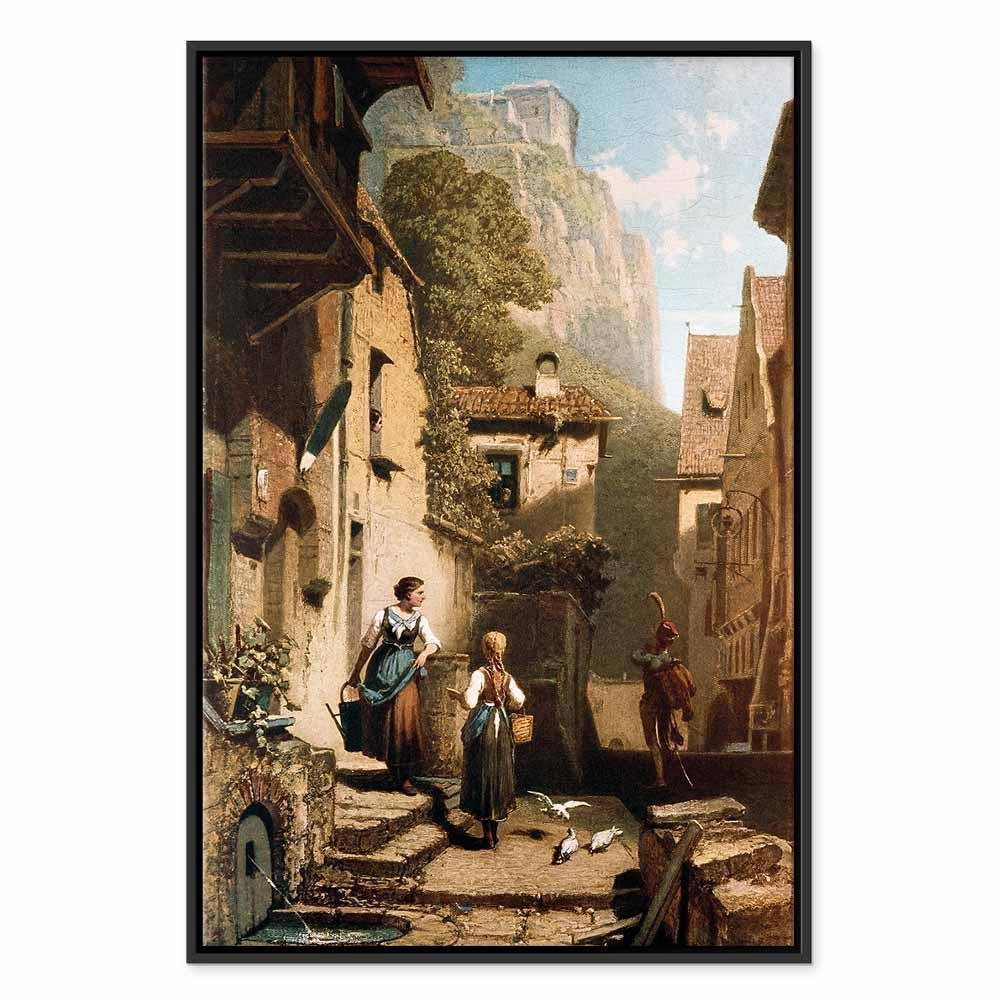 Leinwandbild - Carl Spitzweg – Im Dachstübchen