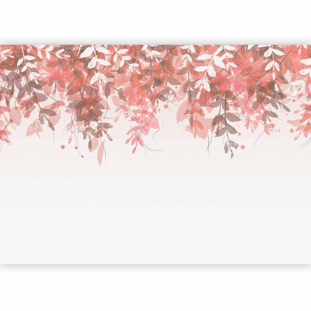 Fototapete Rosa Ranken – Botanische Vegetation auf neutralem Hintergrund