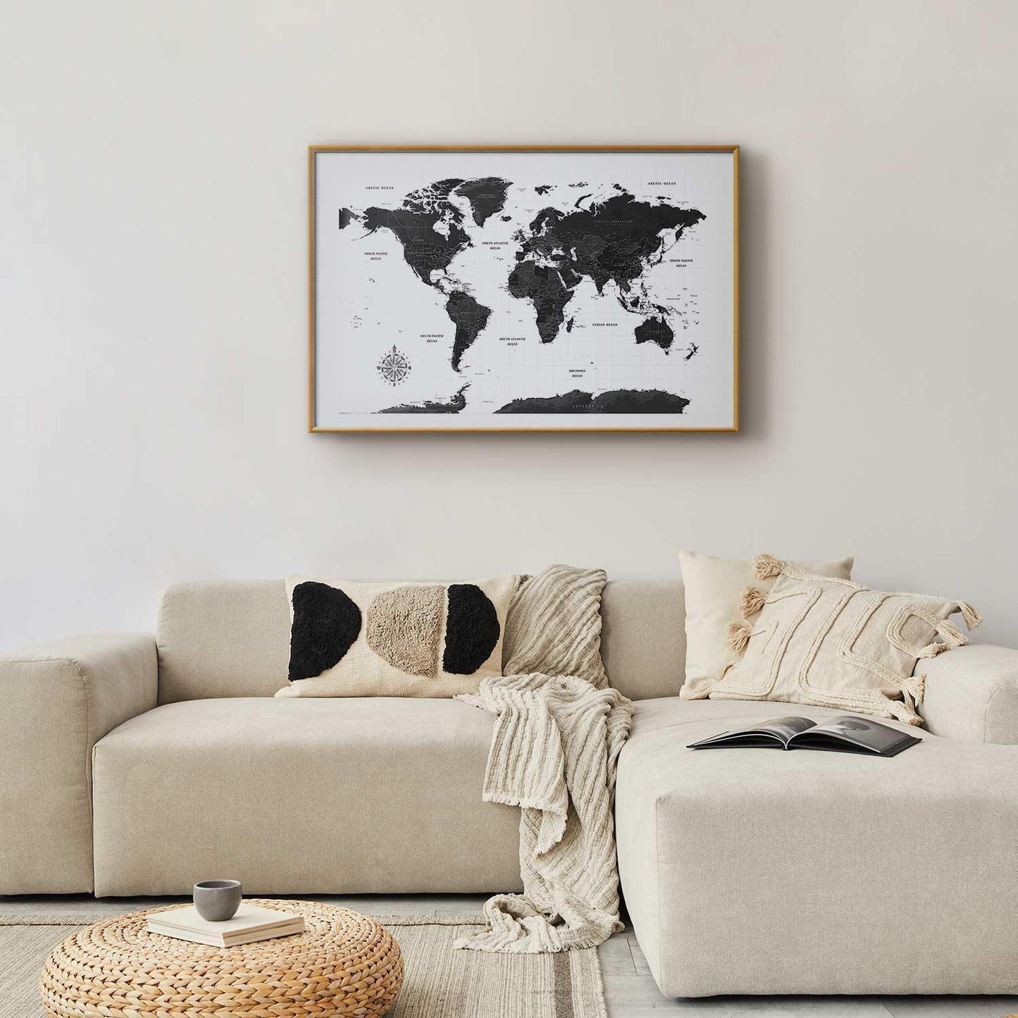 Poster - Monochromatic Map Artgeist