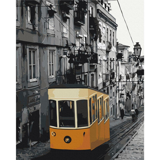 Malen nach Zahlen - Tram in Lisbon