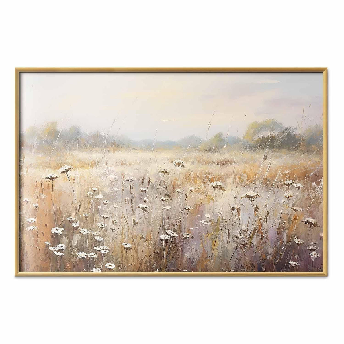 Poster - Impressionist meadow – field landscape in a pastel colour palette