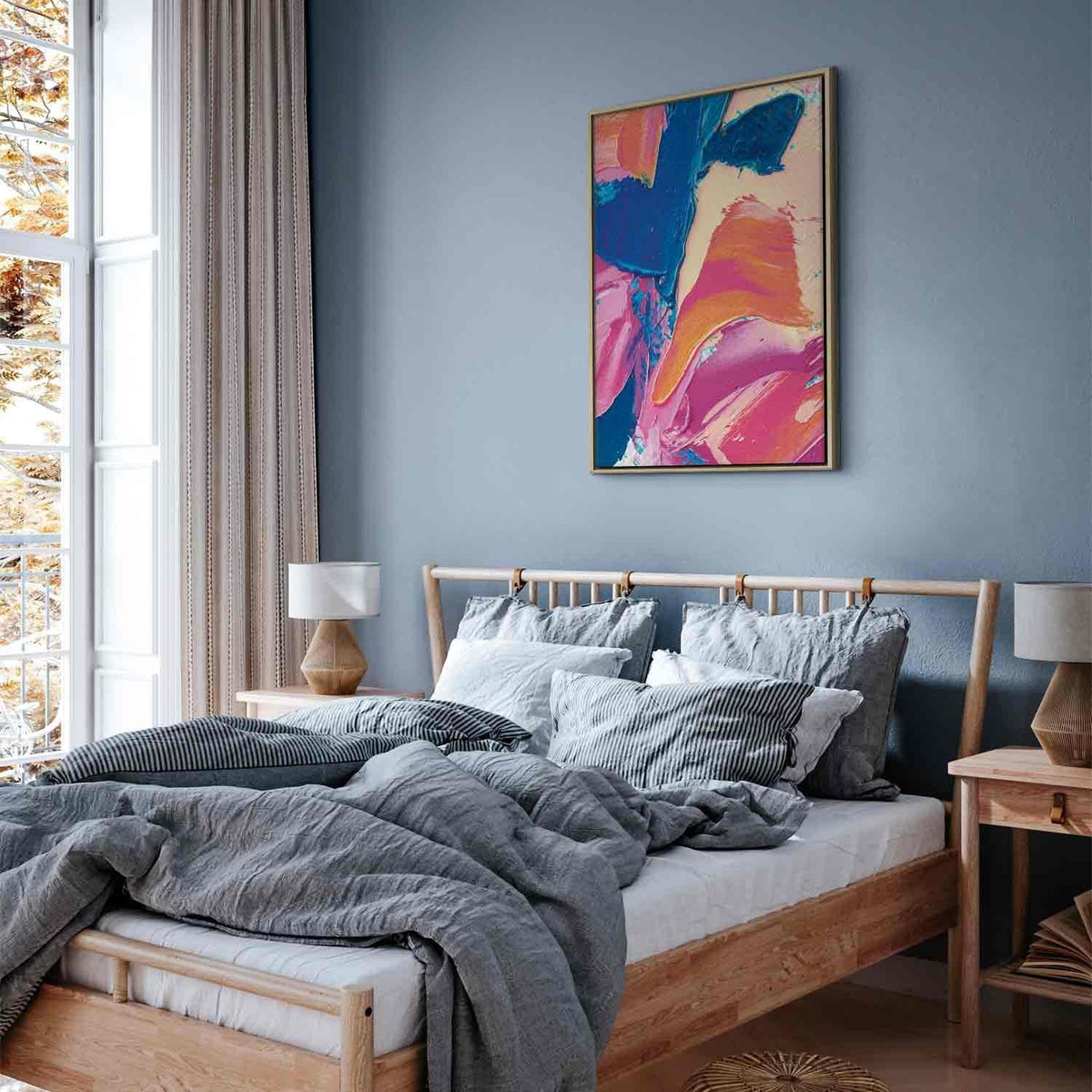 Leinwandbild - Energetic Shapes - Dynamic Oil Paint Composition on Canvas