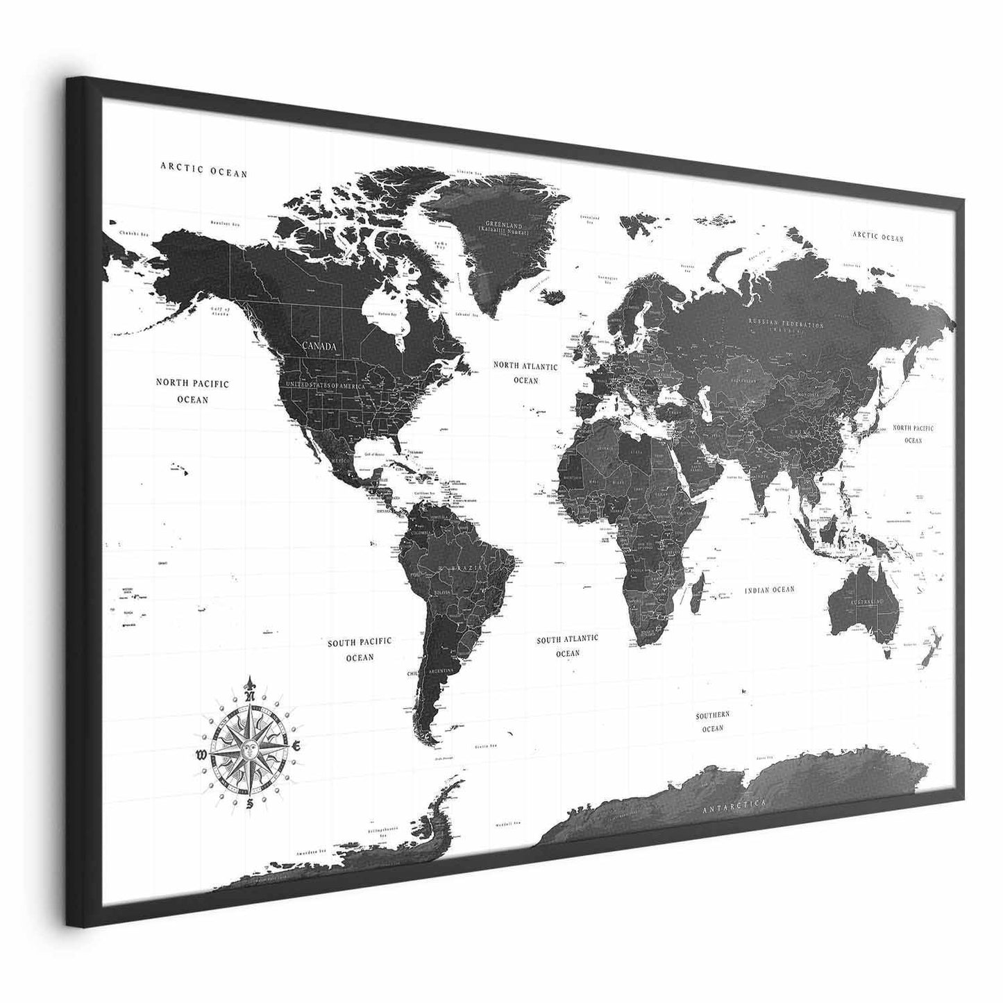 Poster - Monochromatic Map Artgeist