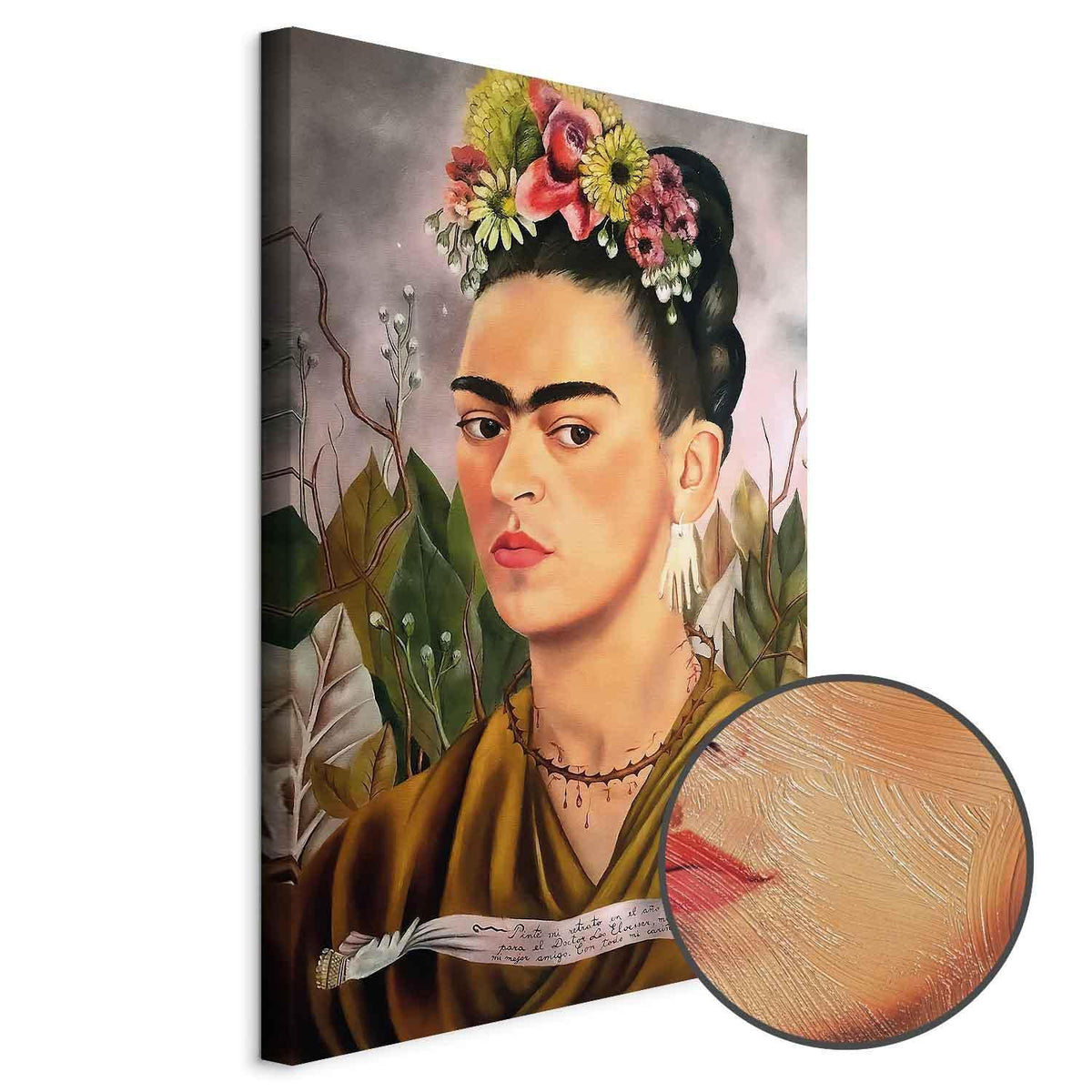 Leinwandbild - Frida Kahlo – Self-Portrait Dedicated to Dr Eloesser