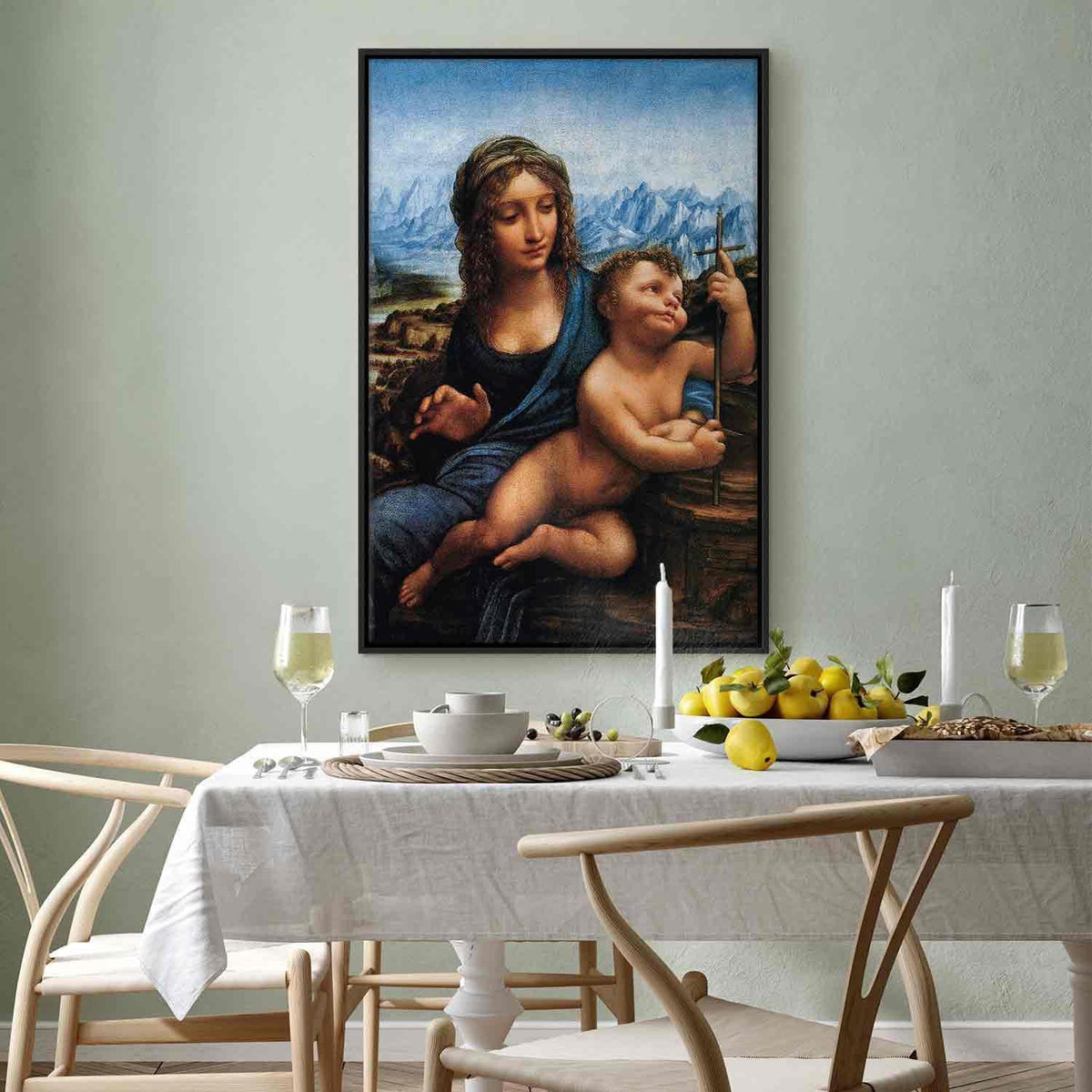 Leinwandbild - Leonardo da Vinci – Madonna With a Distaff