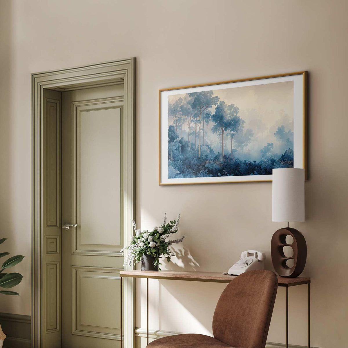 Poster - Forest in Misty Blue Shades
