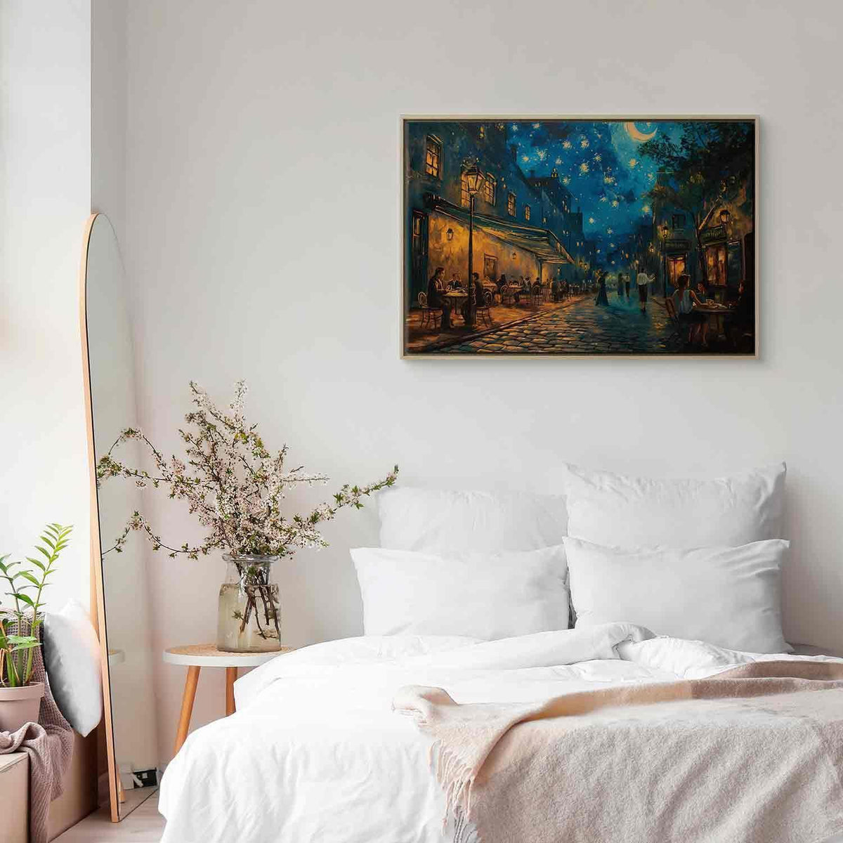 Leinwandbild - Paris street – a painting inspired by Vincent van Gogh's style