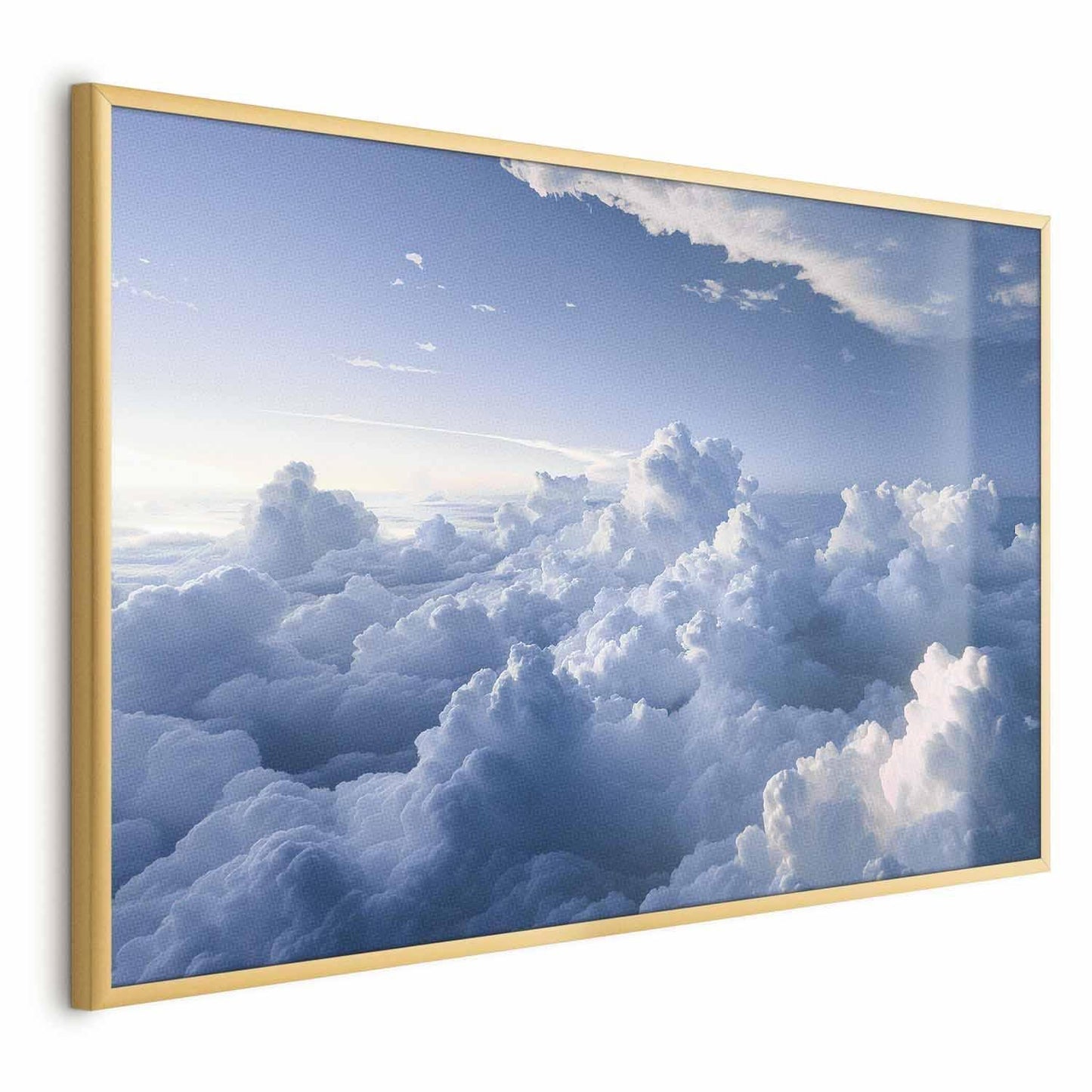 Poster - Aerial Landscapes: Sunbeams Illuminating Puffy Cloud Formations Artgeist