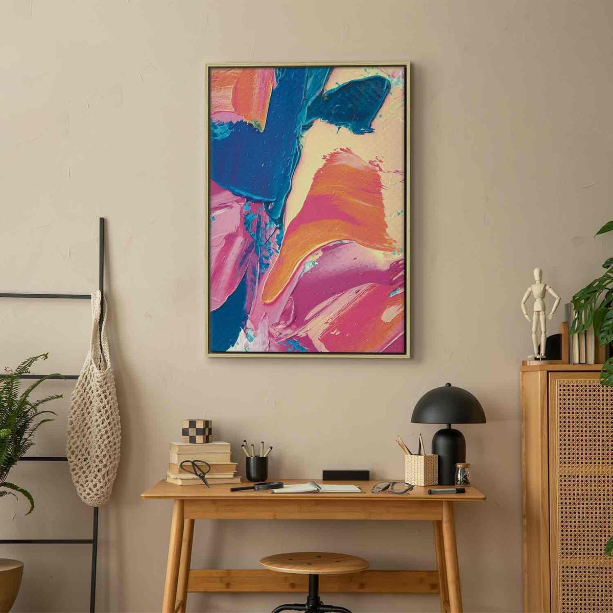 Leinwandbild - Energetic Shapes - Dynamic Oil Paint Composition on Canvas