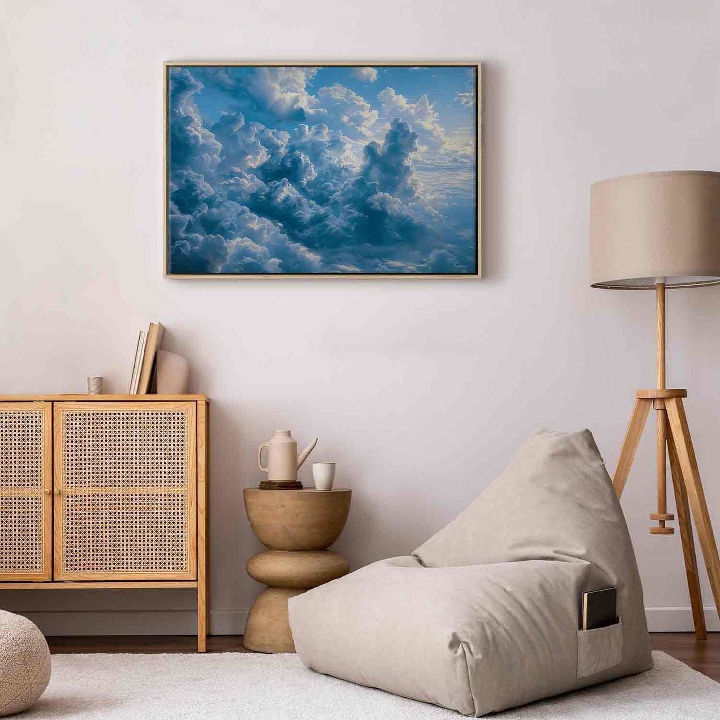 Leinwandbild - Ocean in the Air: Waving Clouds Reflecting Morning Light Artgeist