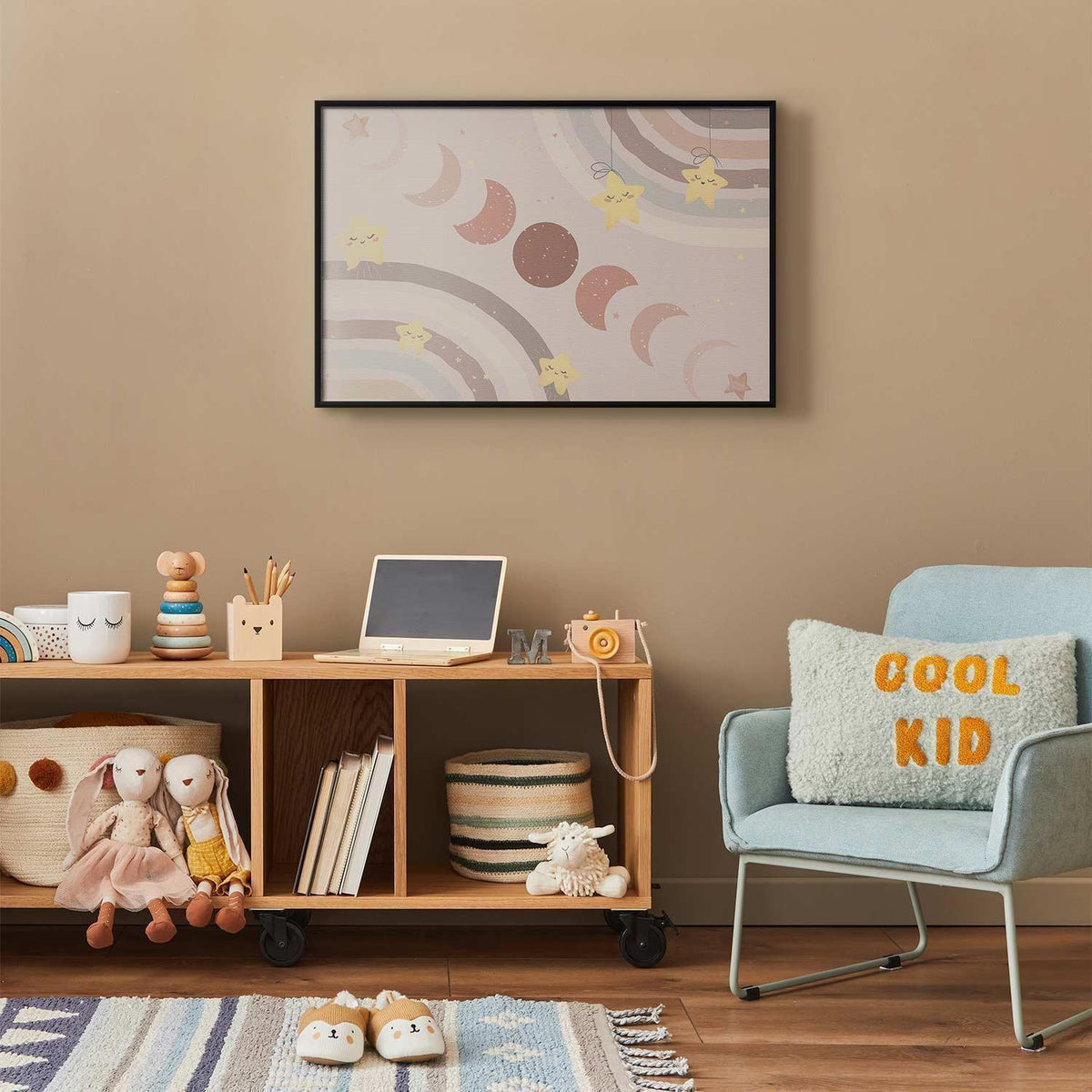 Poster - Phases of the Moon with a Rainbow