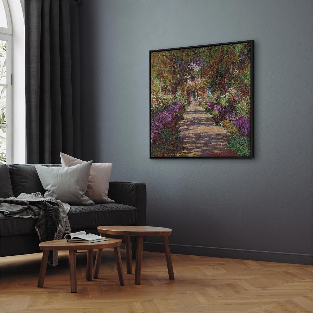Leinwandbild - Claude Monet – A Pathway in Monet's Garden