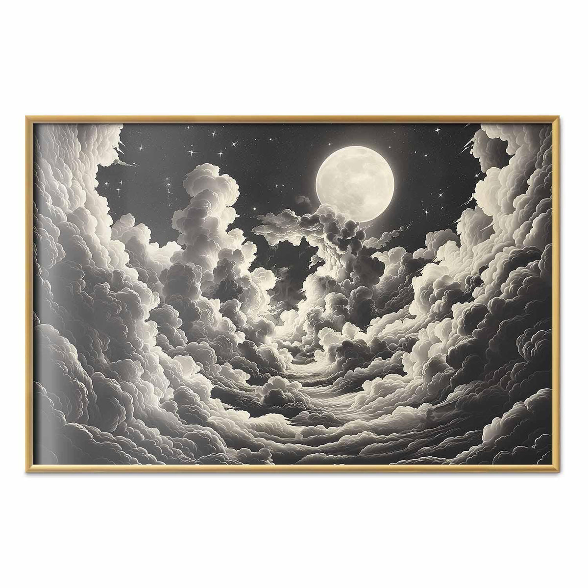 Poster - Moon and Stars Singing Among the Great Clouds