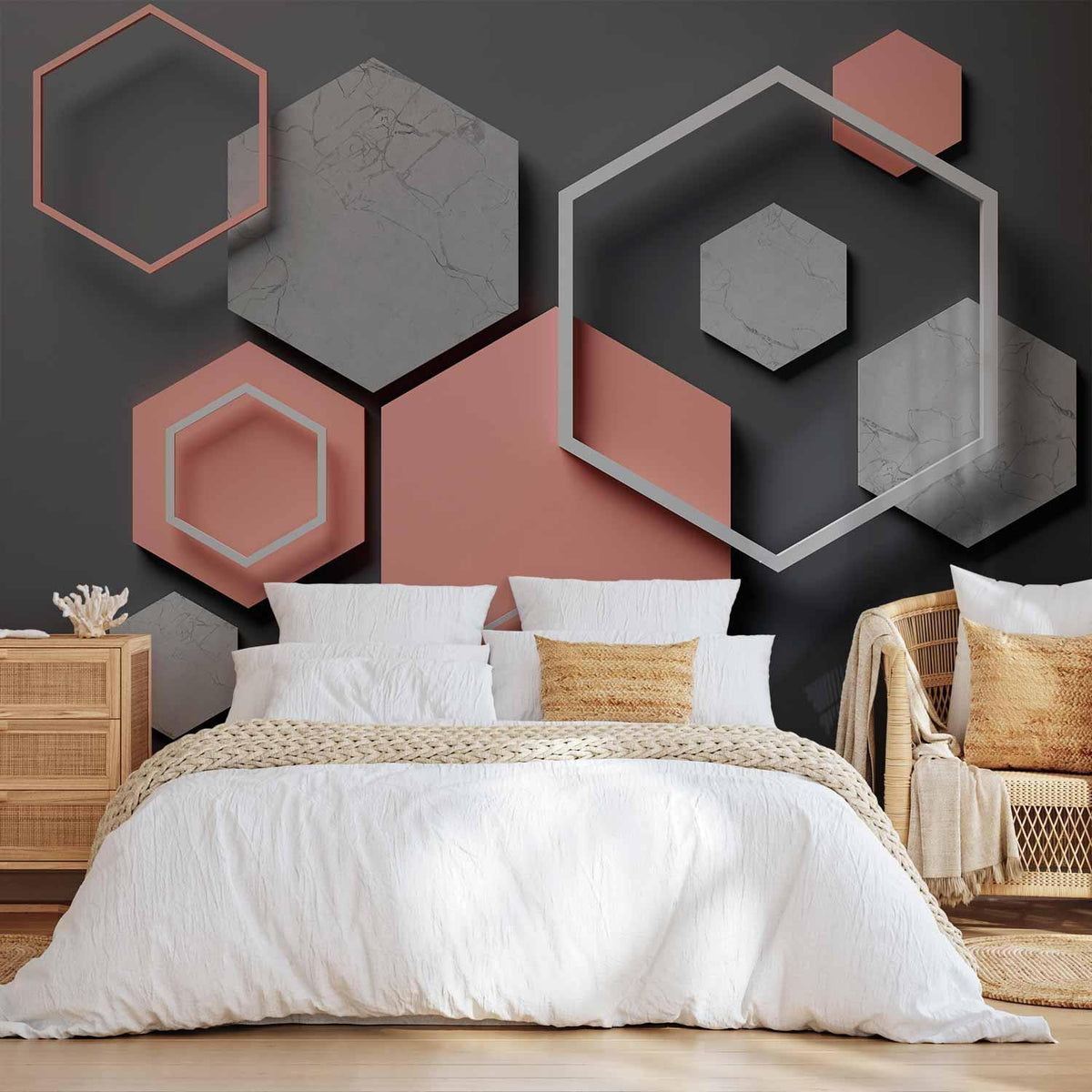 Fototapete - Hexagon Plan