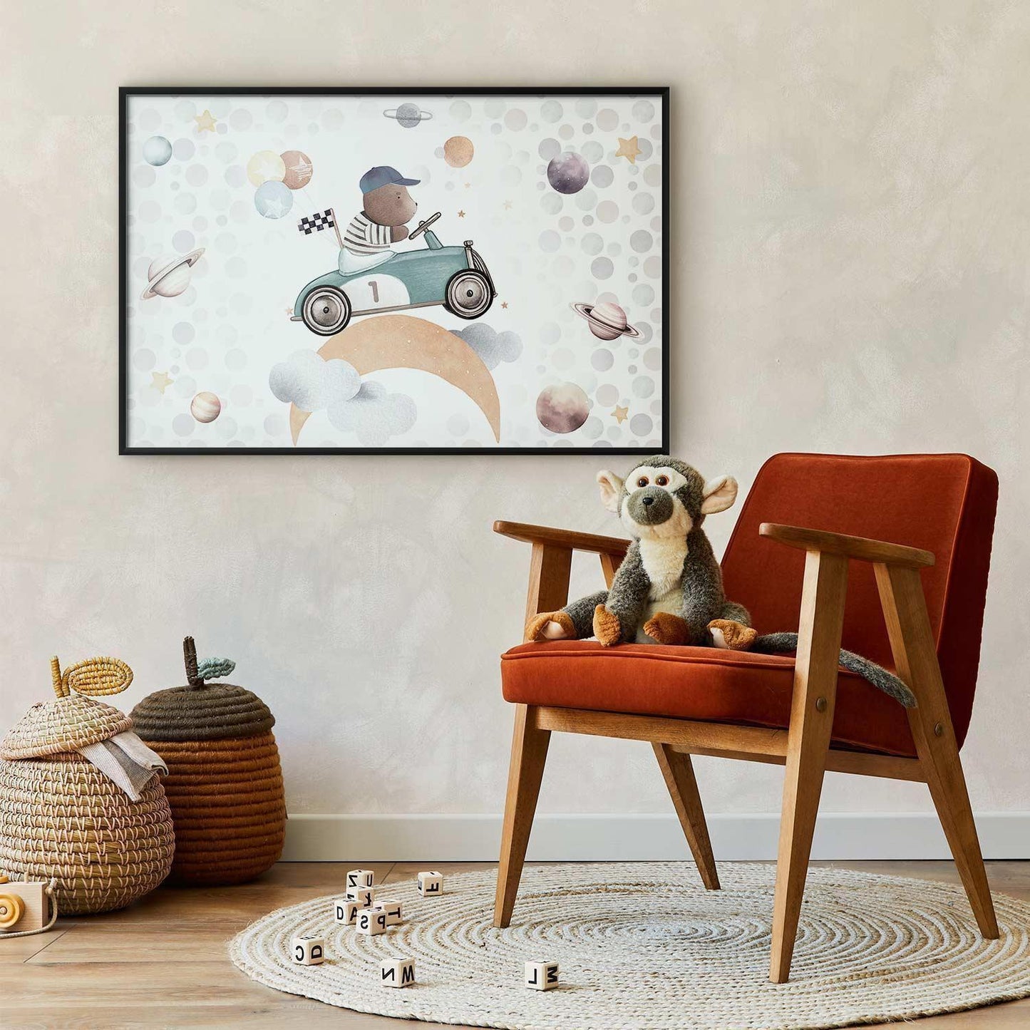 Poster - Bear in a Race Car Artgeist