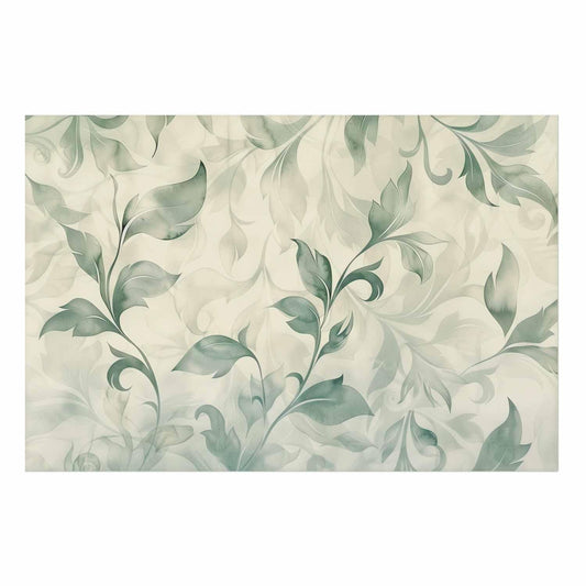 Poster - Watercolor Green-Beige Leaves