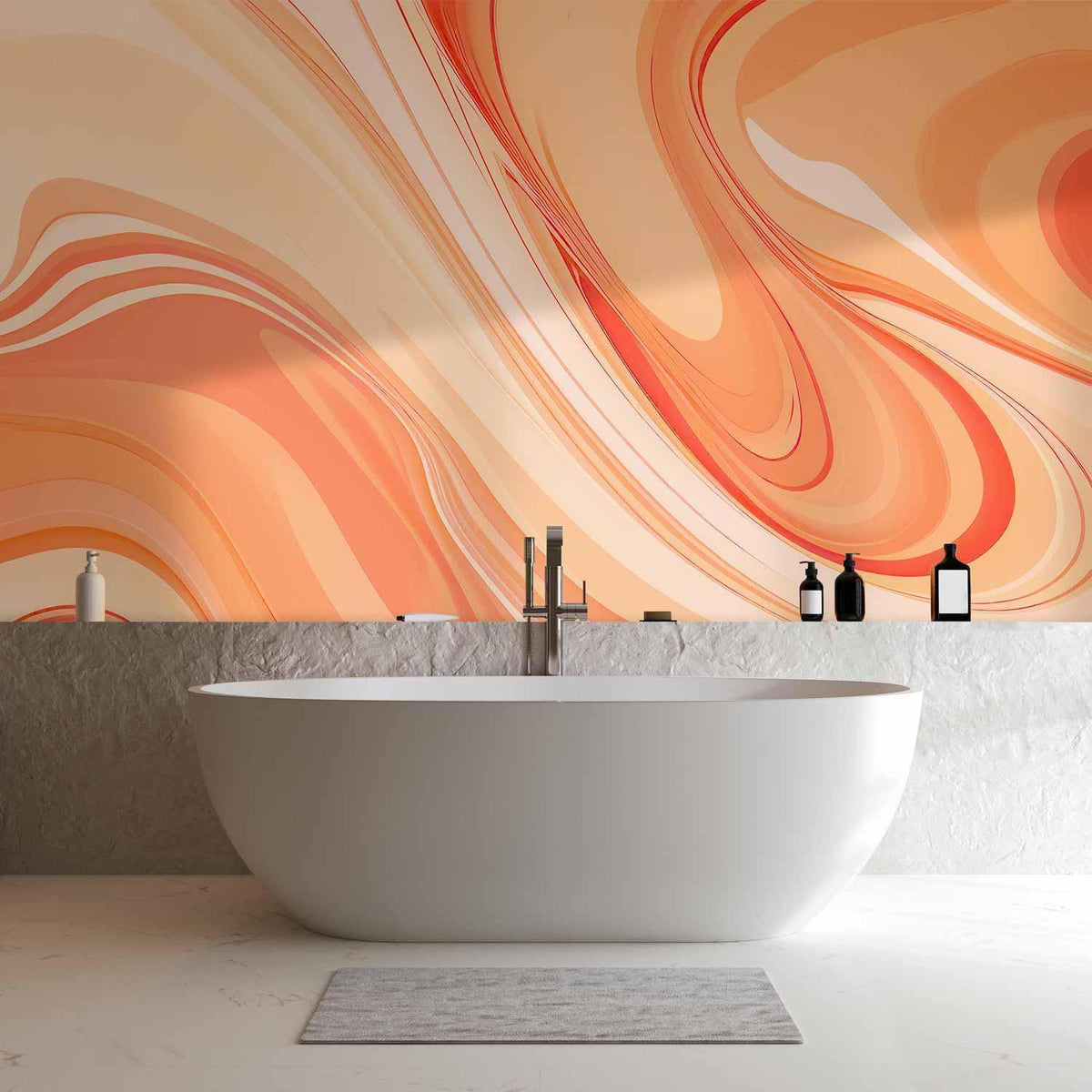 Fototapete - Peach Abstraction - Abstraction with Smoothly Transitioning Colors in Orange Tones