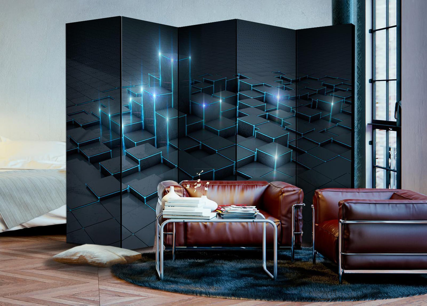 Paravent - Black City II Artgeist
