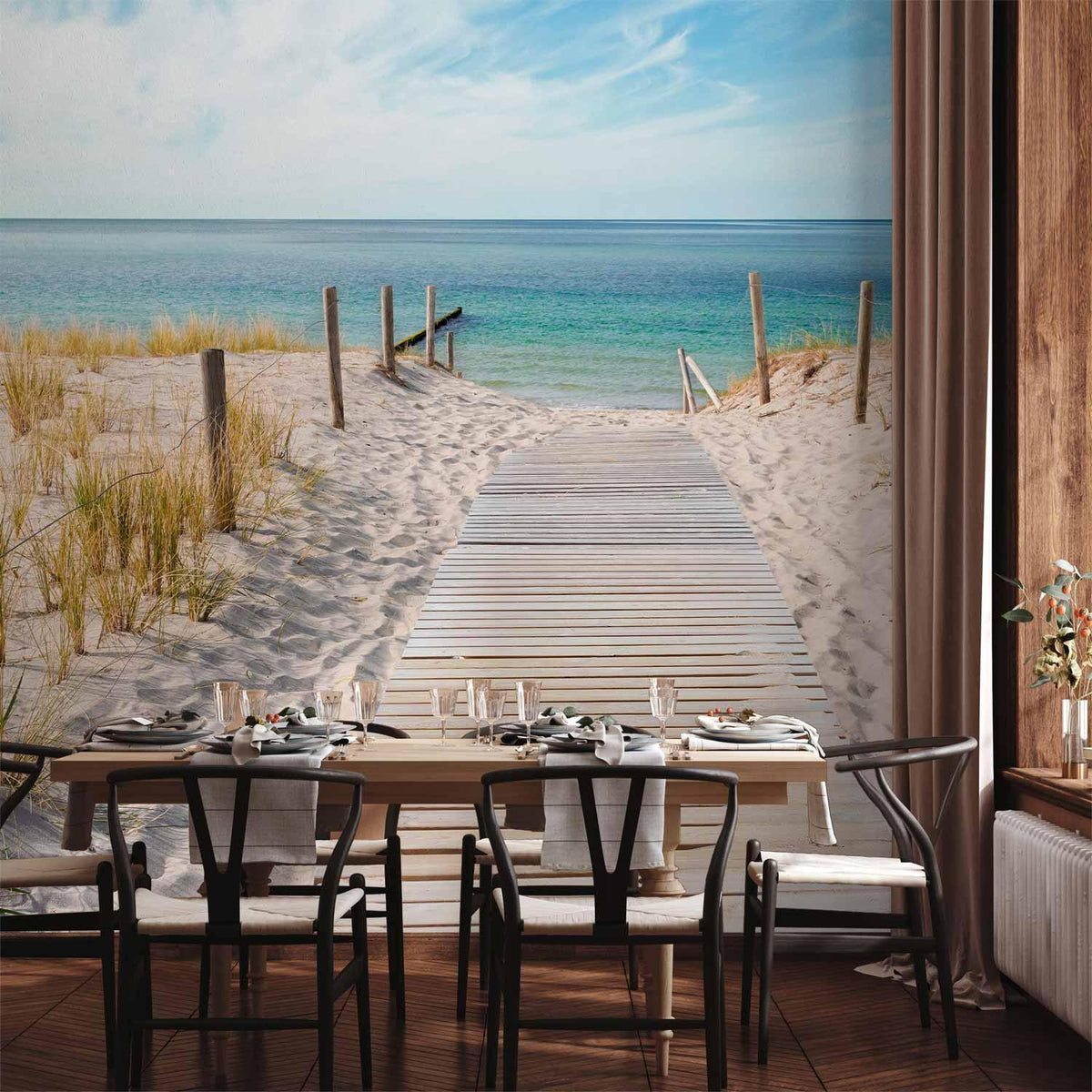 Fototapete Urlaub am Meer – Entspannte Strandszene