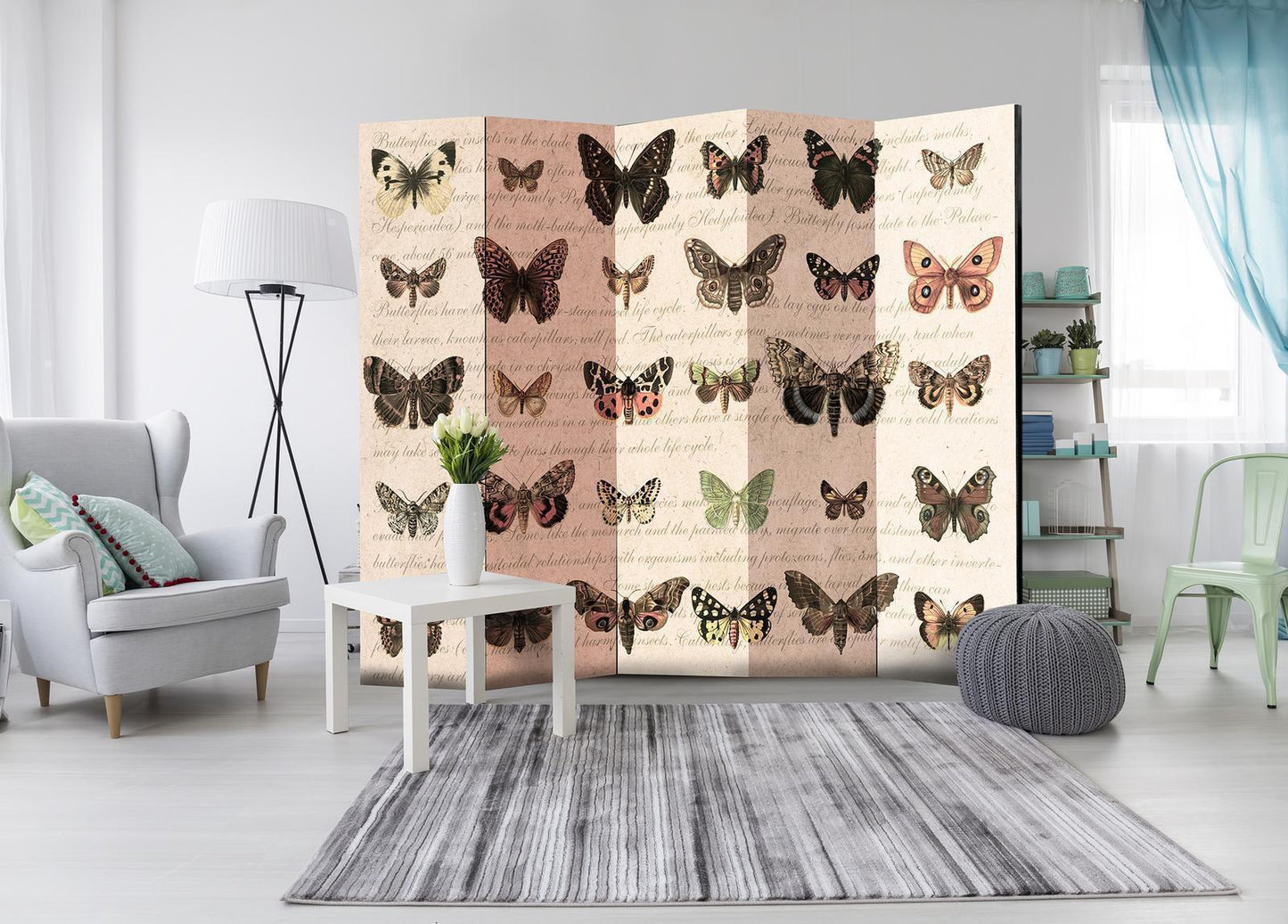 Paravent - Retro Style: Butterflies II Artgeist
