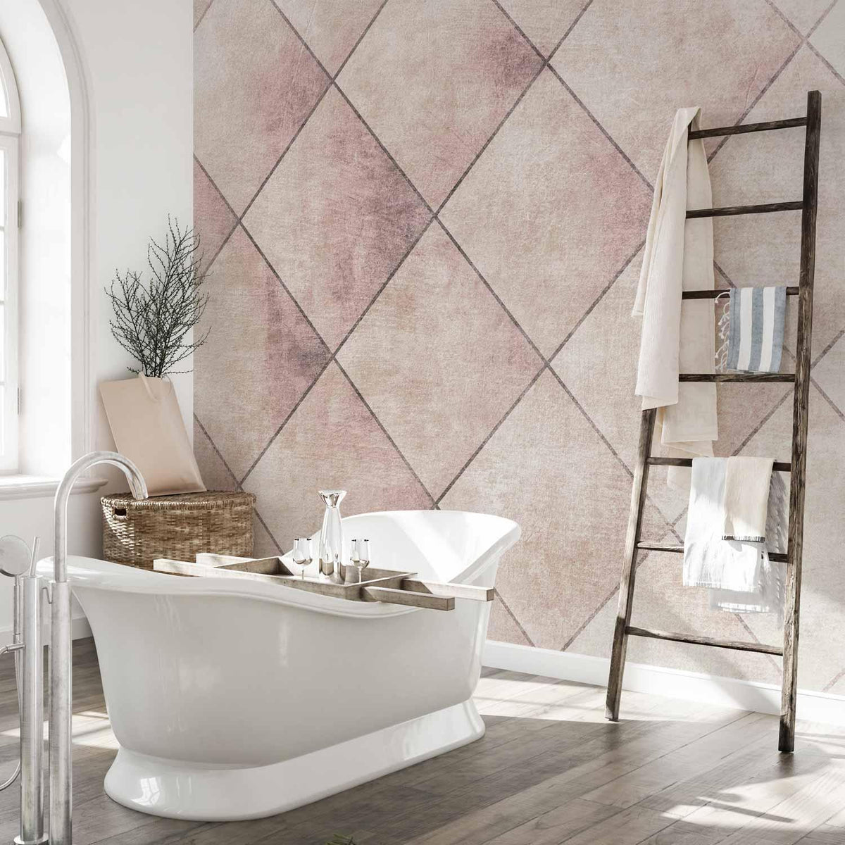 Fototapete - Perfect cuts - geometric symmetrical tiled pattern with pattern