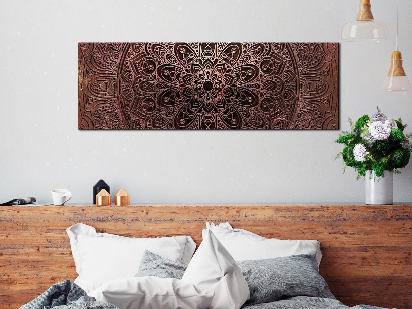 Leinwandbild - Mandala: Amber Silence