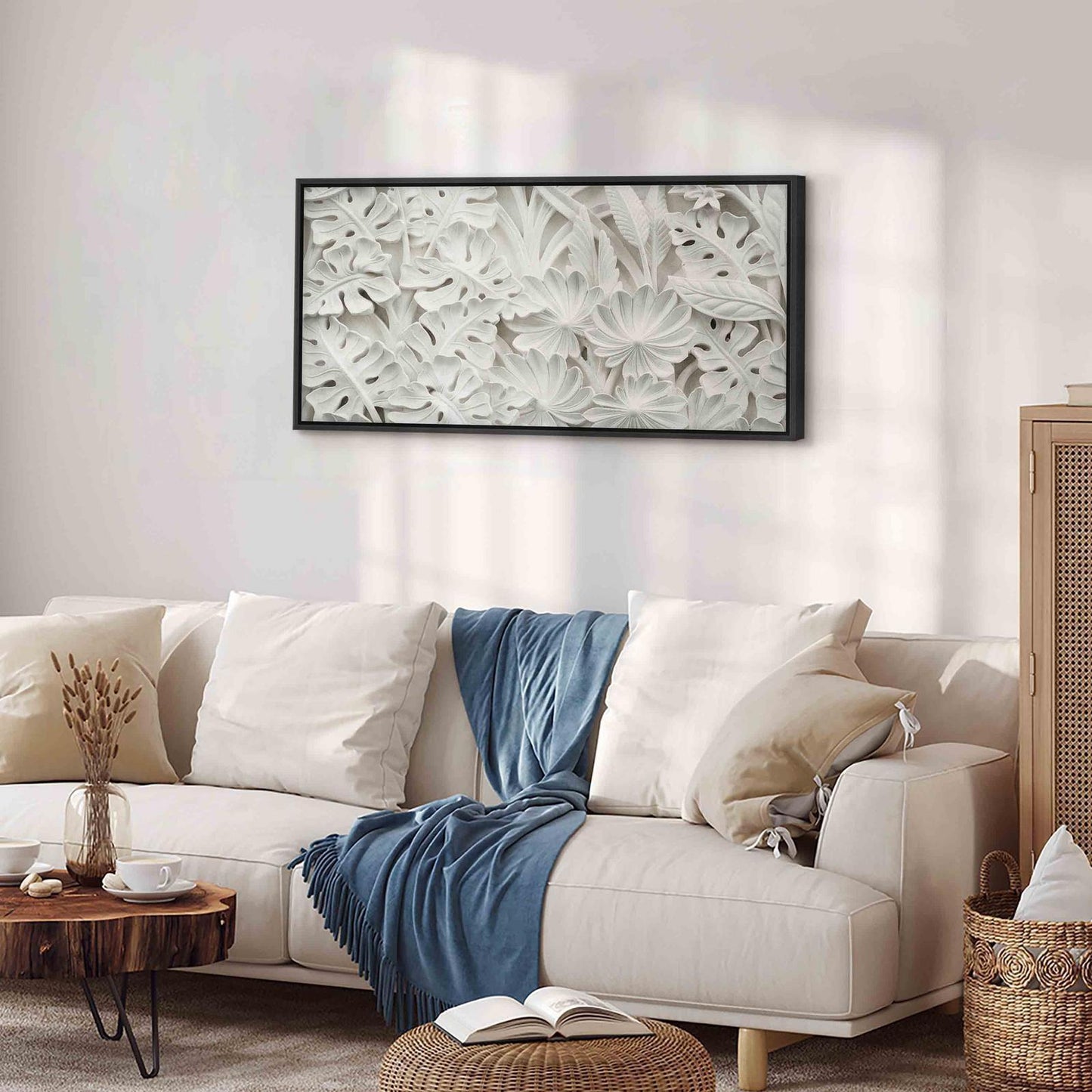 Wandbild Alabaster Garden – Elegantes Blumenmotiv in zarten Farben