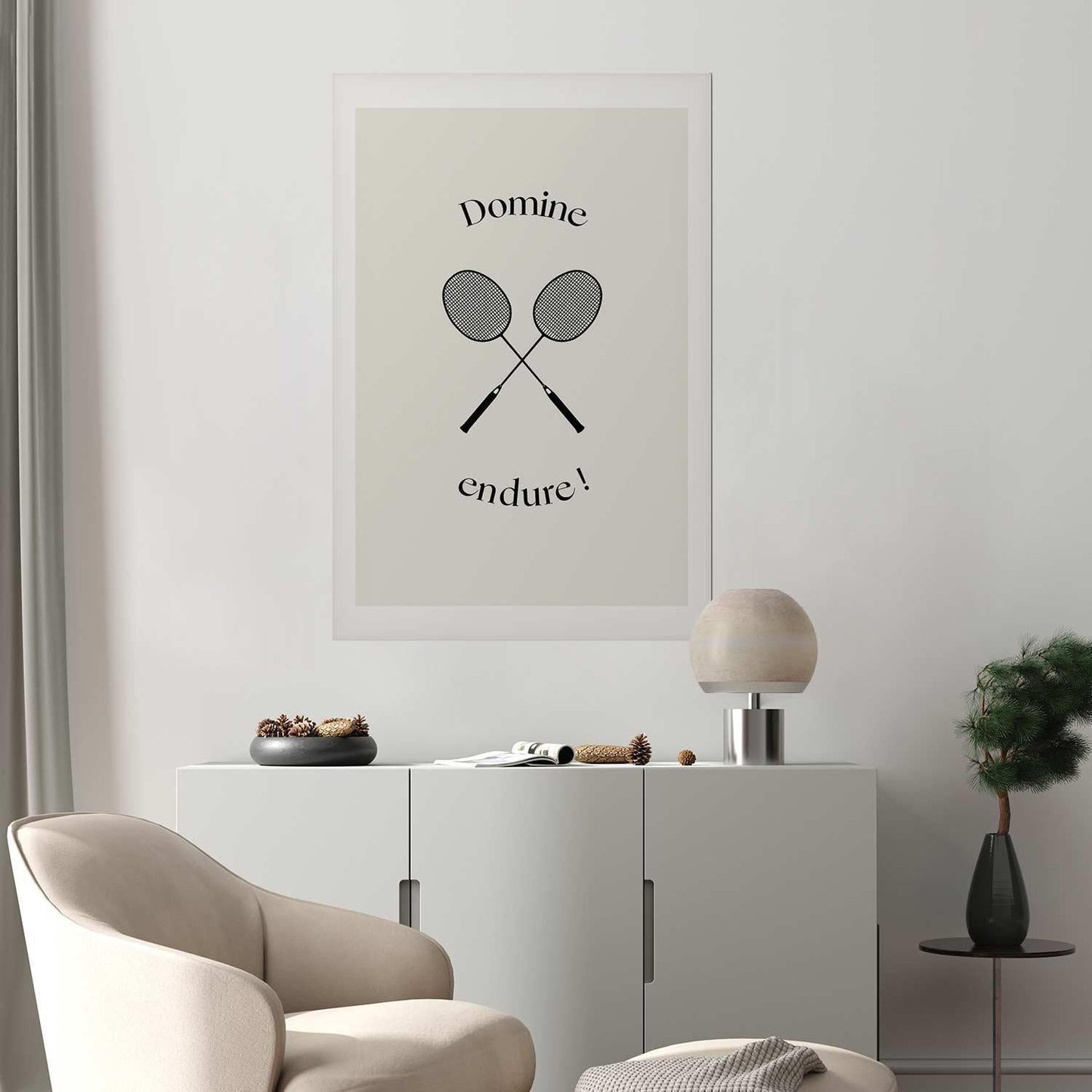 Poster - Summer Games - Badminton Rackets on a White Background Artgeist