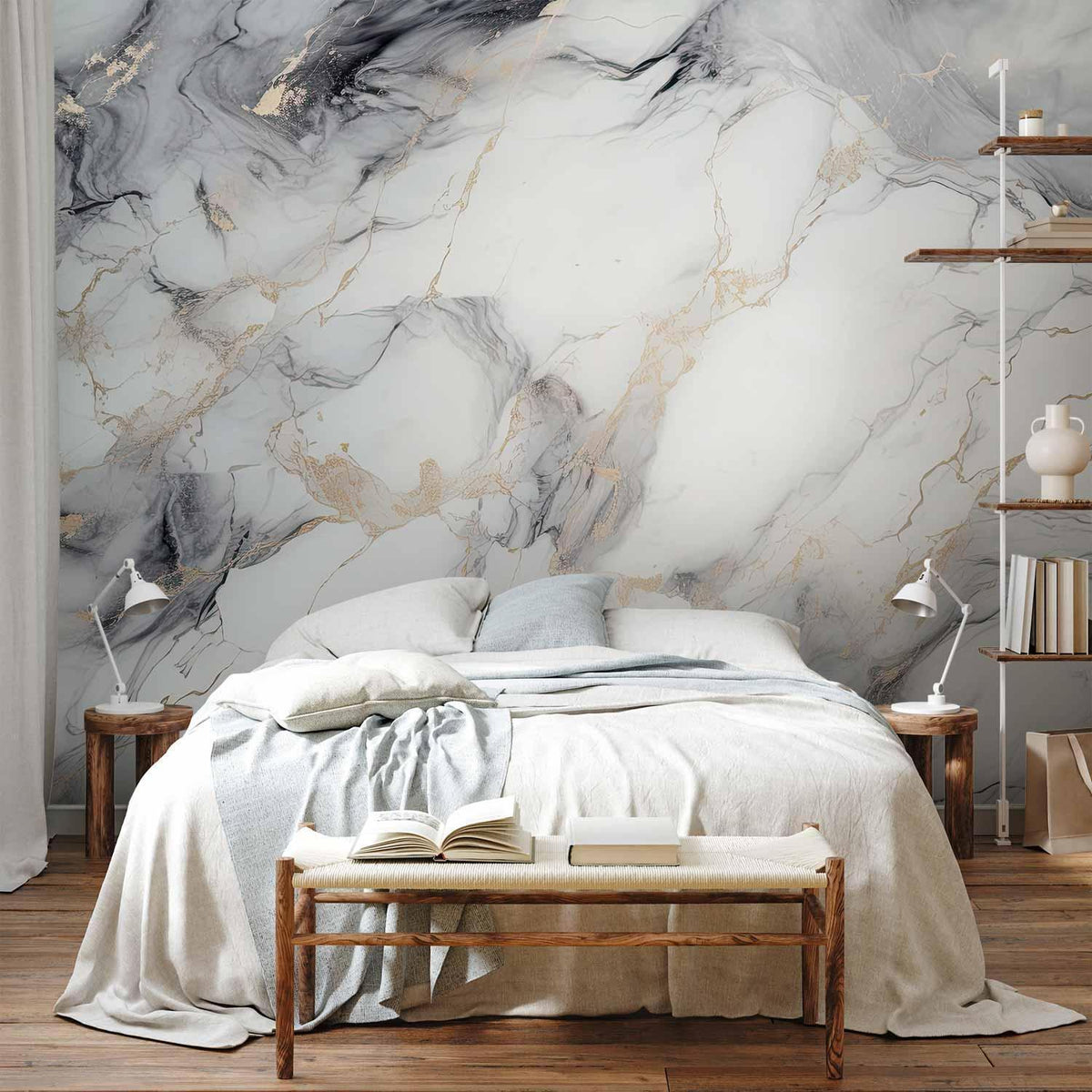 Fototapete - Elegant Marble - Stone Structures in Neutral Colours