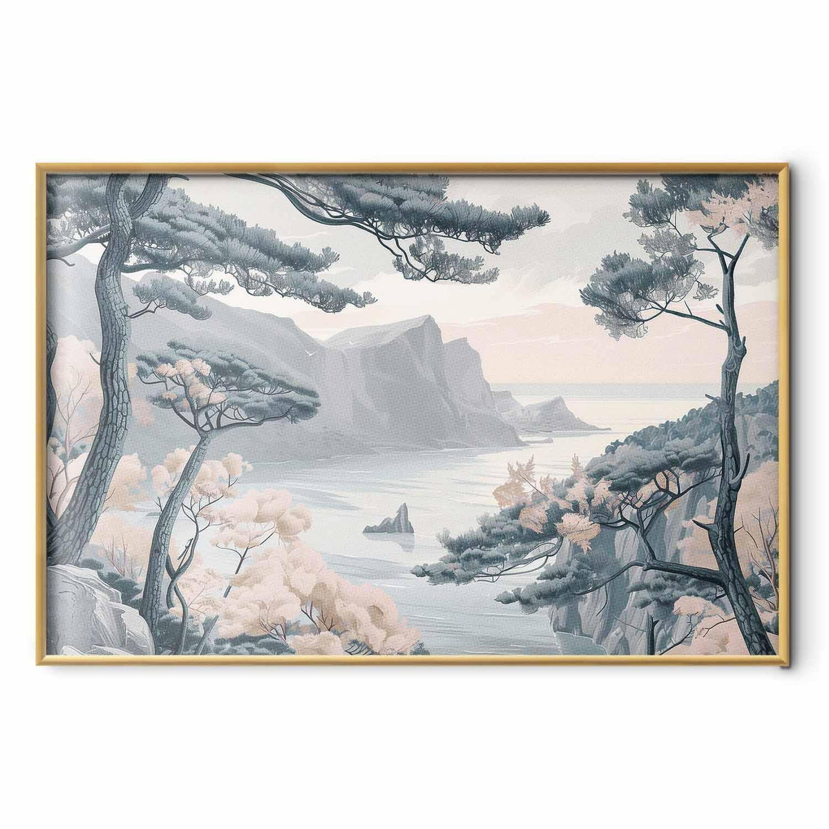 Poster - Blue Coast in Delicate Colors