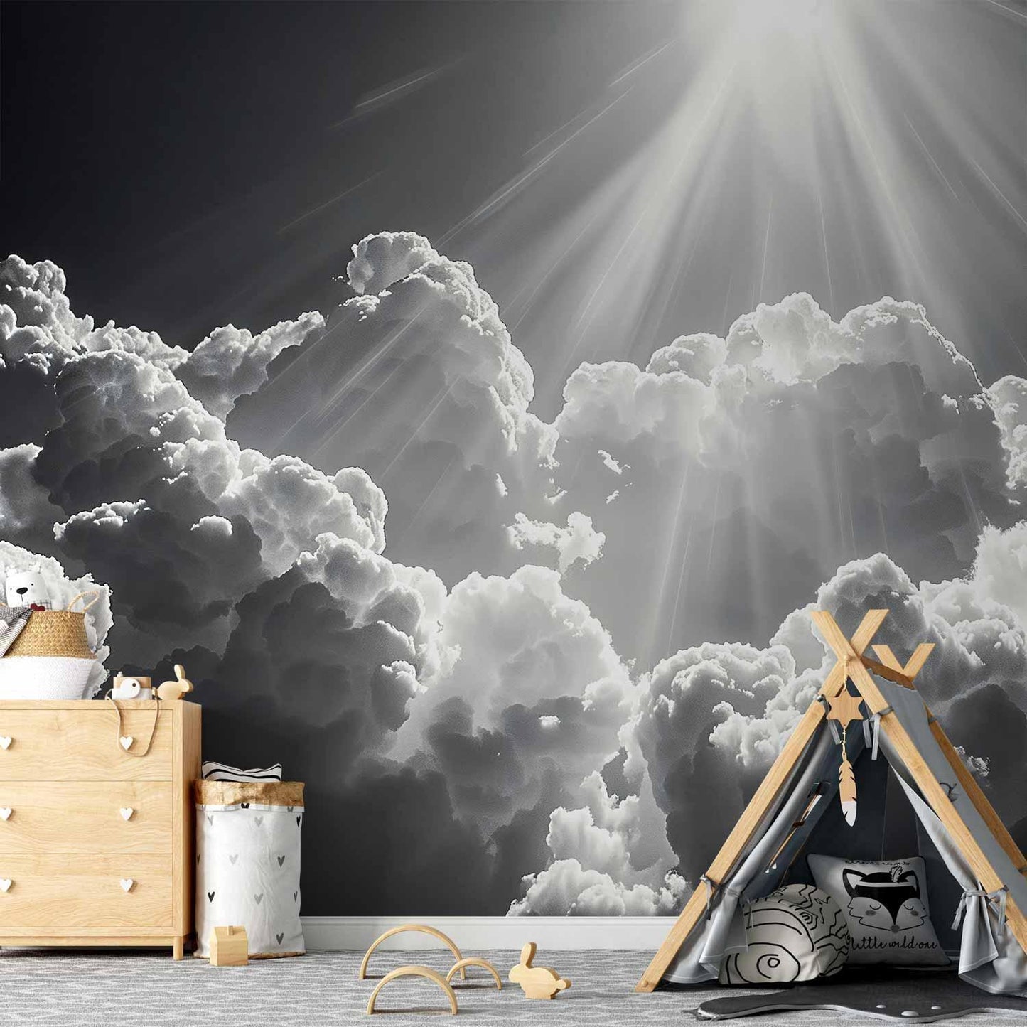 Fototapete - Hope in the Clouds: Inspiring Rays of the Sun – Awaken Emotions Artgeist