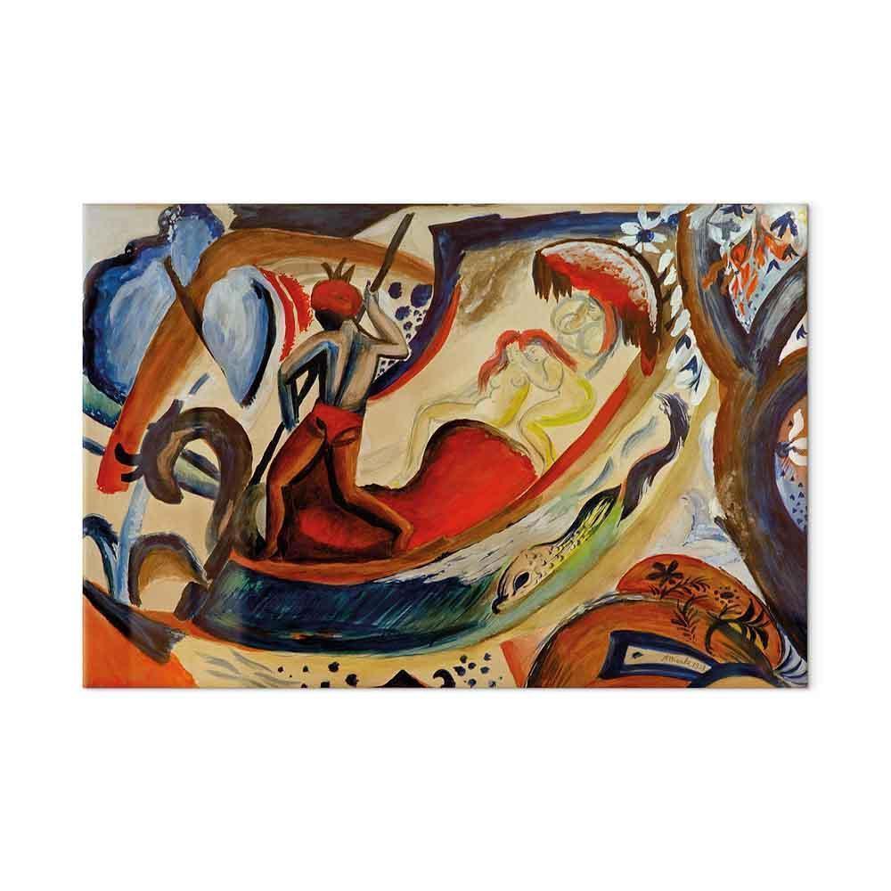 Leinwandbild - August Macke – Nackte Mädchen in der Barke