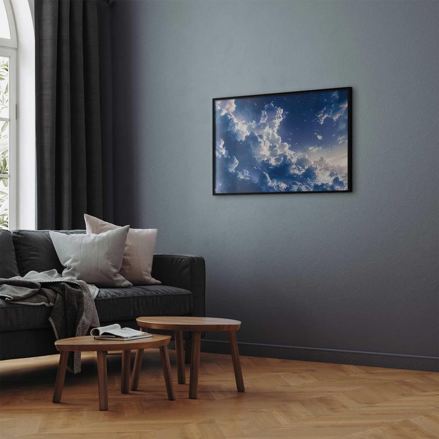 Poster - Starry Clouds and Soft Light Over a Corner of the Sky Artgeist