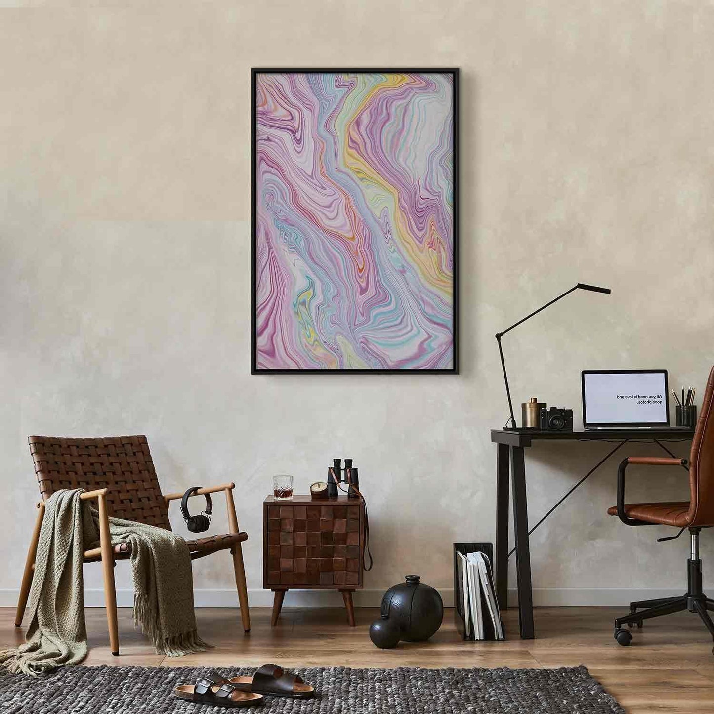 Leinwandbild - Colorful Dream - Abstract Shapes in Pastel Colors Artgeist