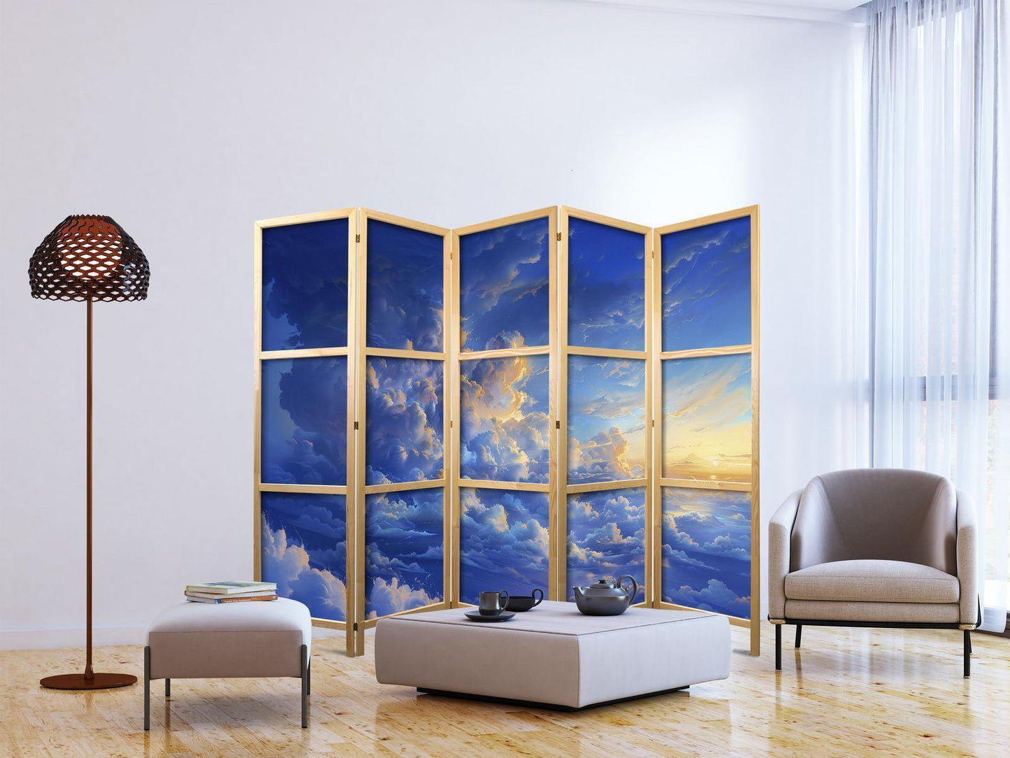 Japanischer Paravent - When the Sky Becomes a Canvas: Artistic Creation of Nature in the Clouds Artgeist