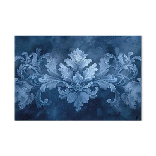 Leinwandbild - Ornament in Blue and Cool Colors Dark Blue Decoration