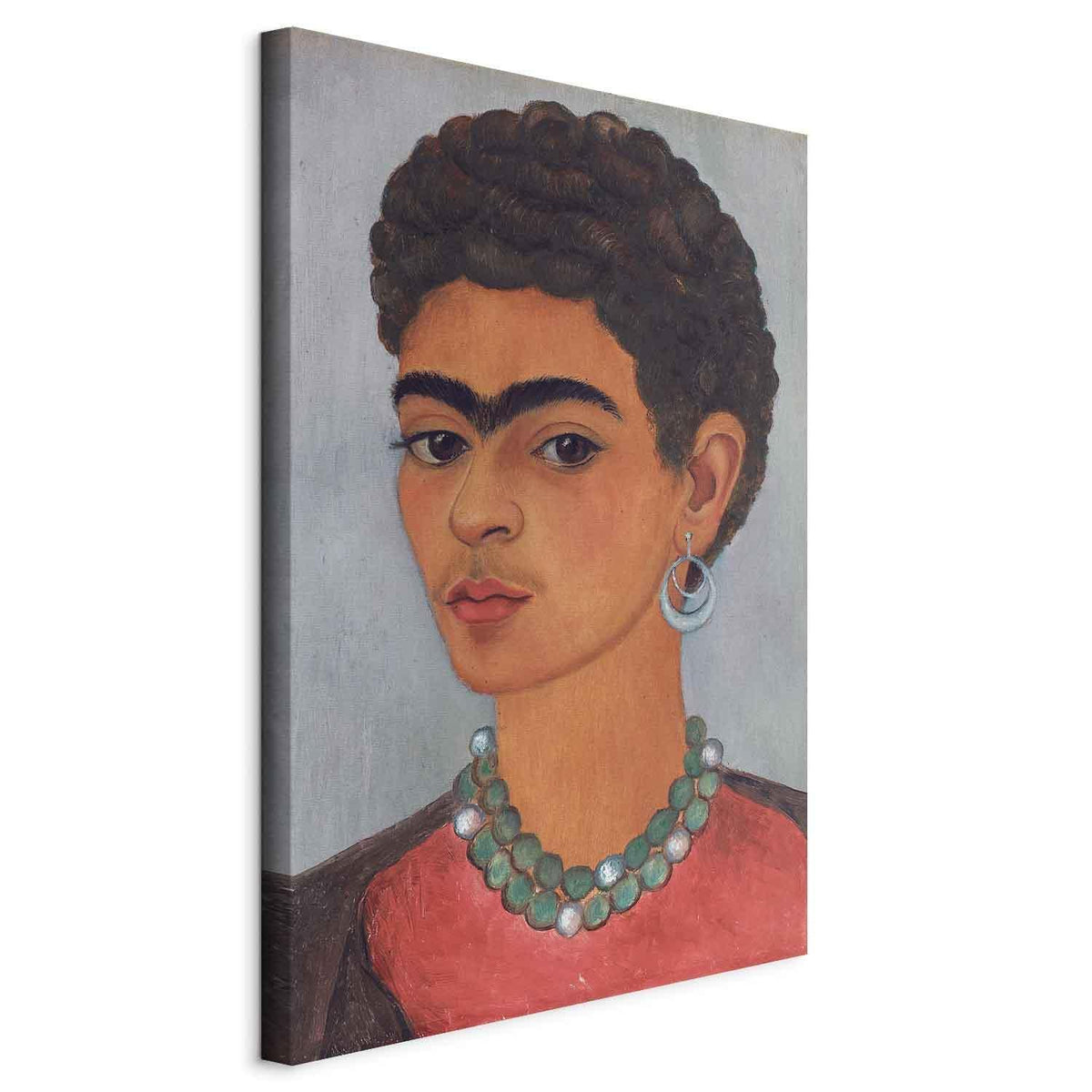 Leinwandbild - Frida Kahlo – Self-Portrait with Curly Hair