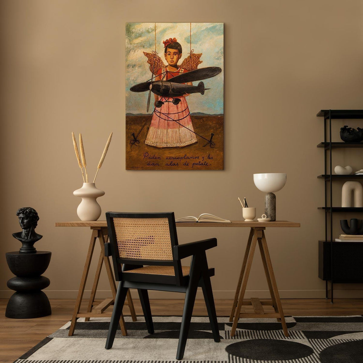 Leinwandbild - Frida Kahlo – They Asked for Planes and Got Straw Wings